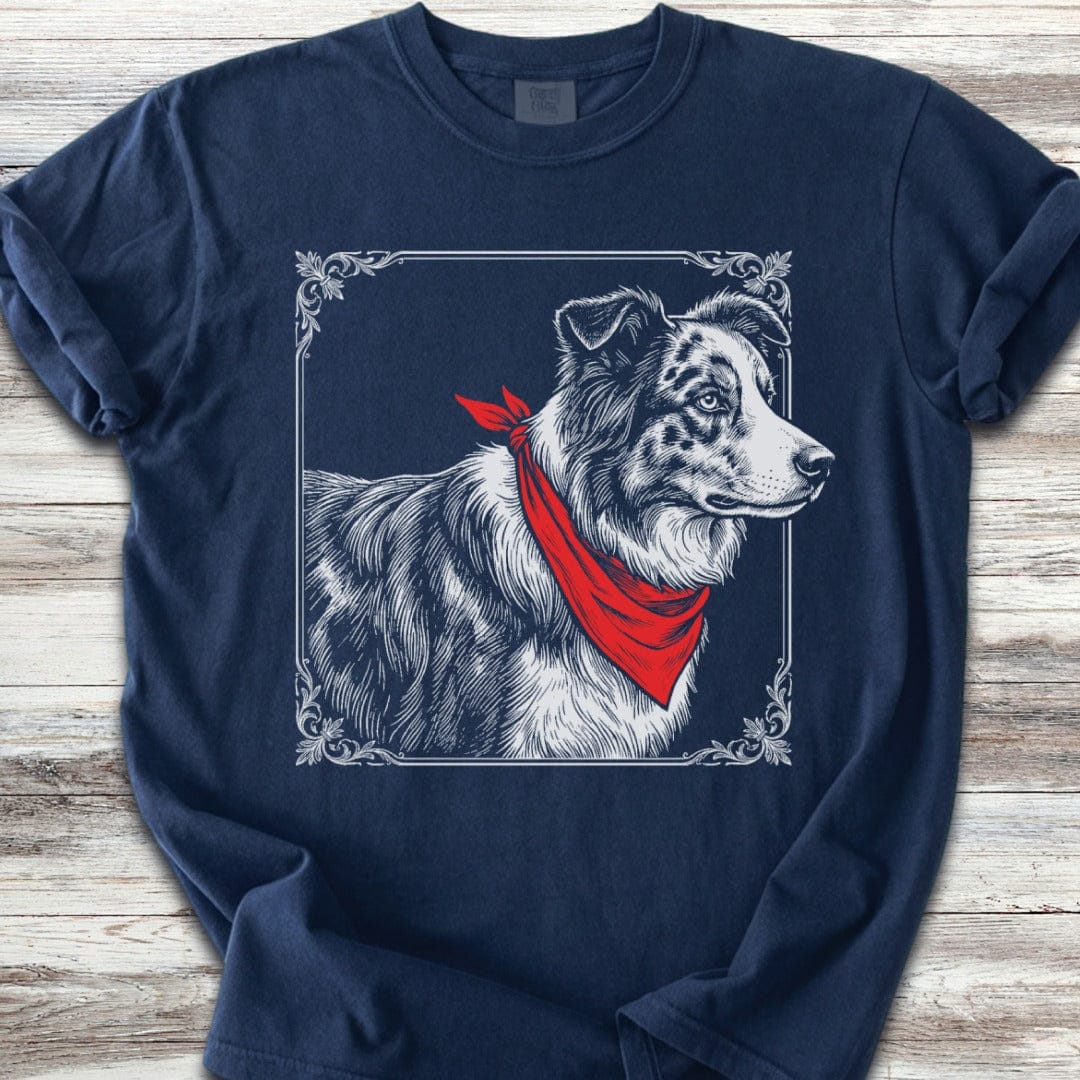 Australian Shepherd Etching T-Shirt