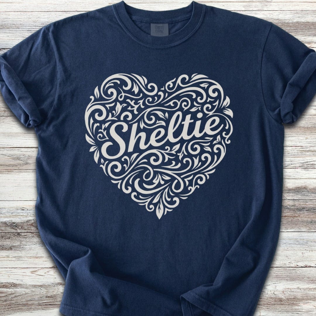Shetland Sheepdog Heart Script T-Shirt