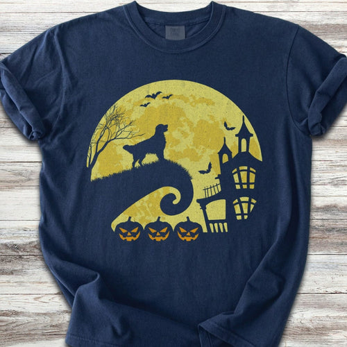 Golden Retriever Halloween Moon T-Shirt