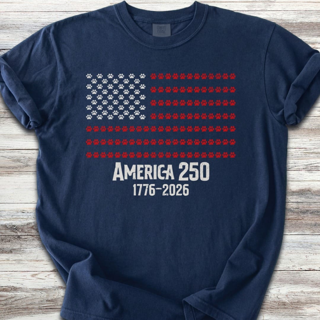 Vintage Red White & Paws 1776-2026 T-Shirt