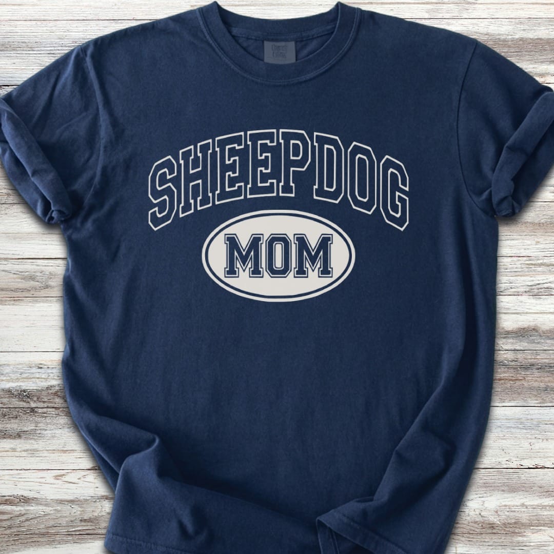 Old English Sheepdog University Mom T-Shirt