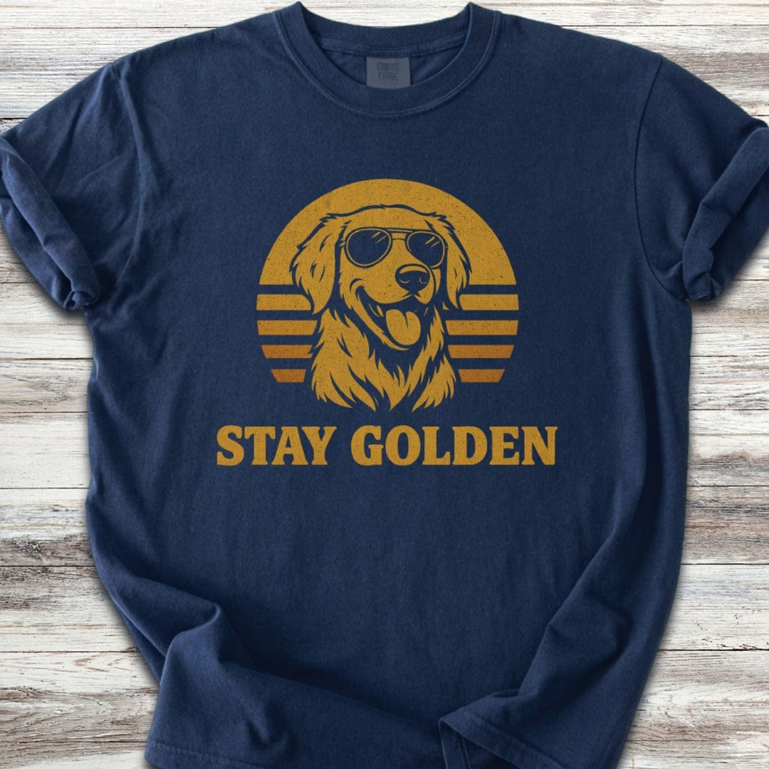 Golden Retriever Retro Stay Golden T-Shirt