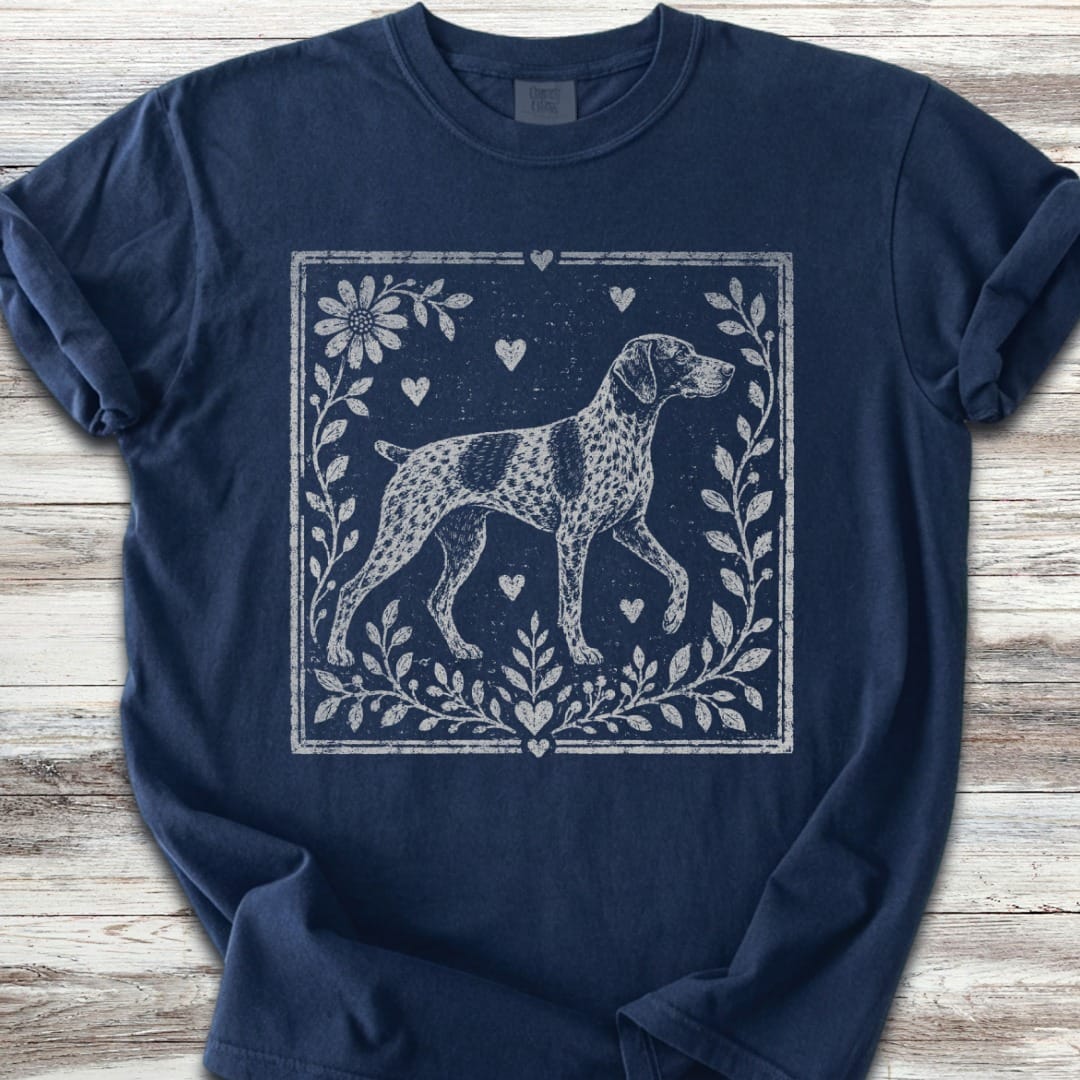 German Shorthaired Pointer Linocut T-Shirt
