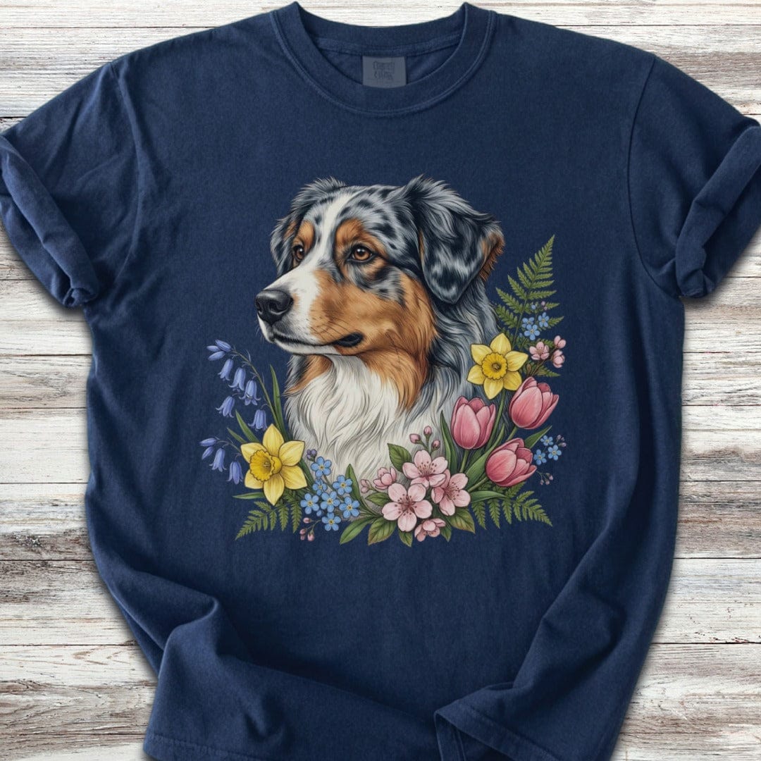 Australian Shepherd Spring Portrait T-Shirt