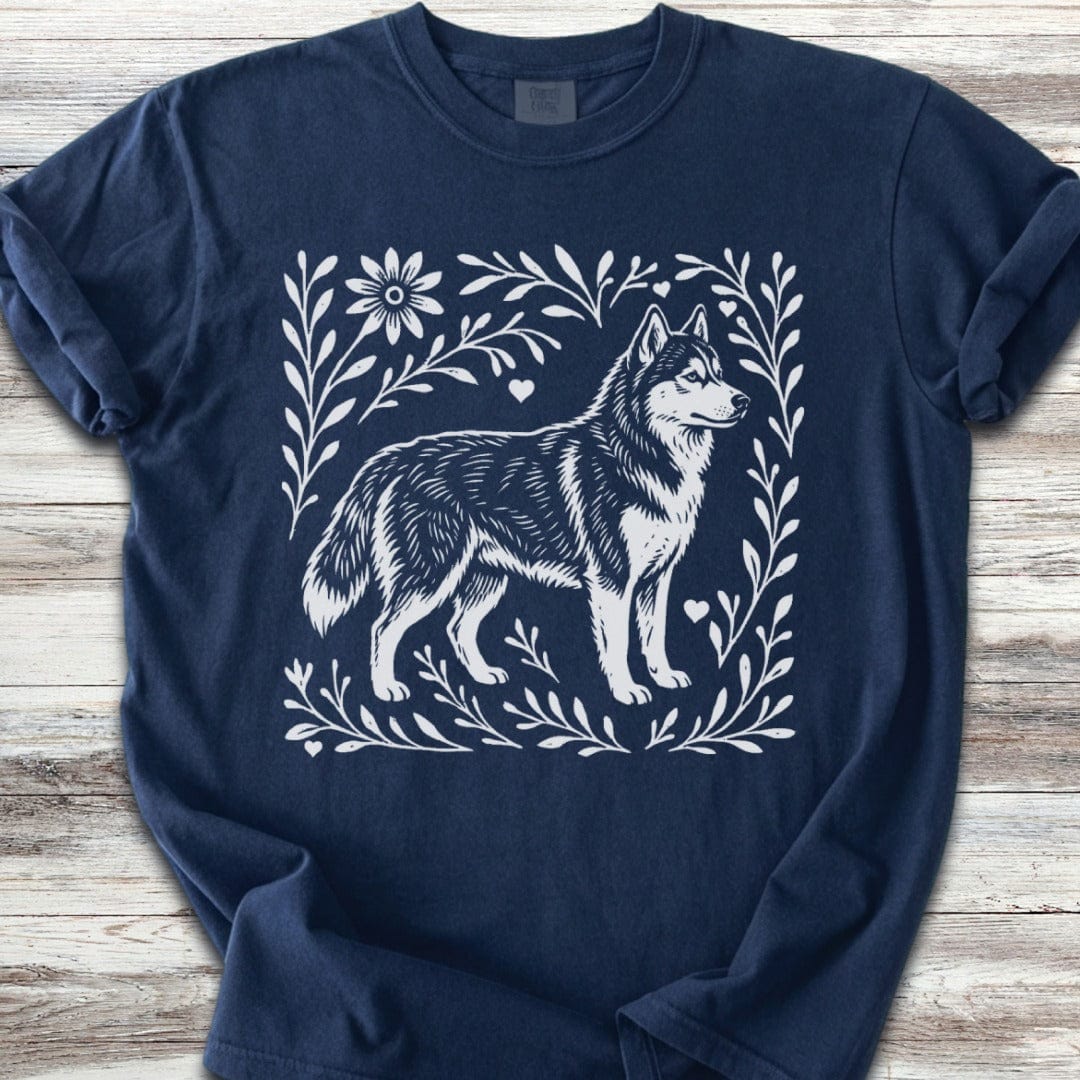 Husky Linocut T-Shirt