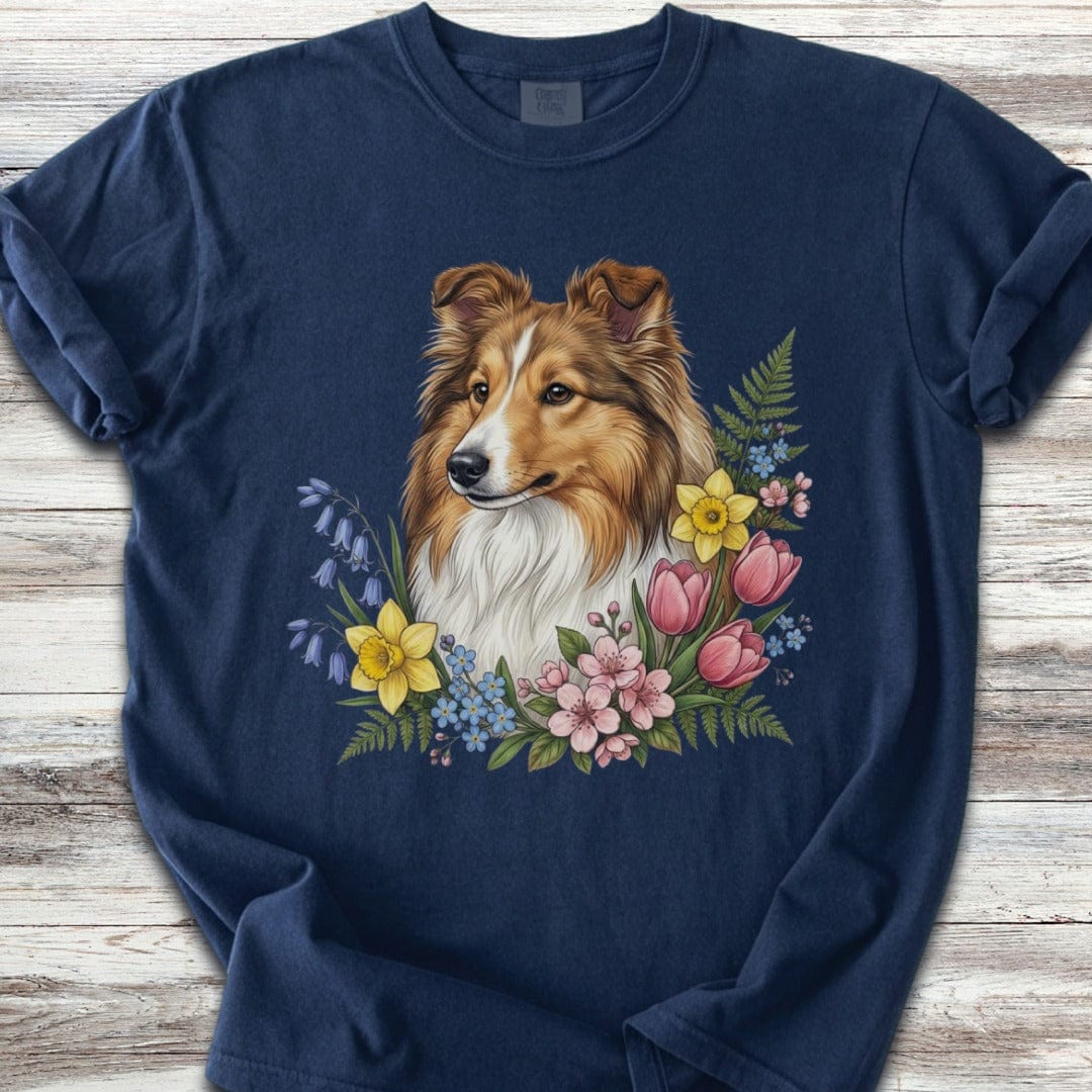 Shetland Sheepdog Spring Portrait T-Shirt