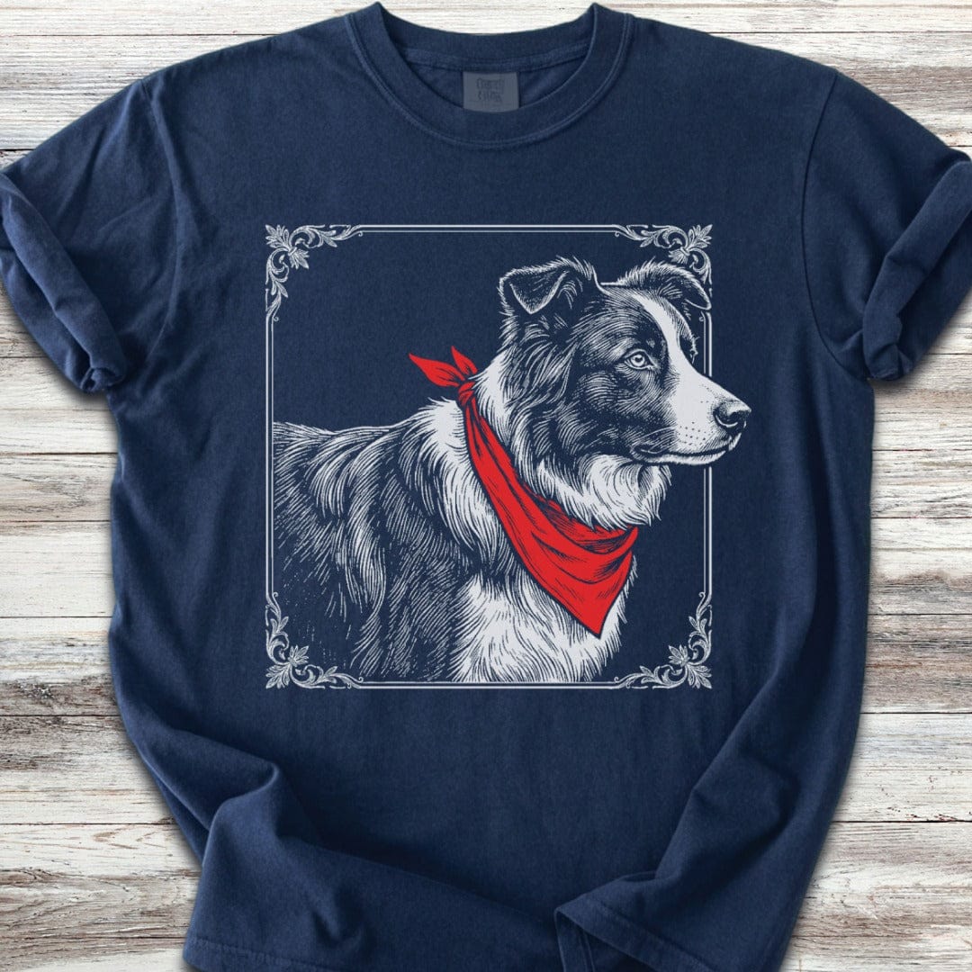 Border Collie Etching T-Shirt