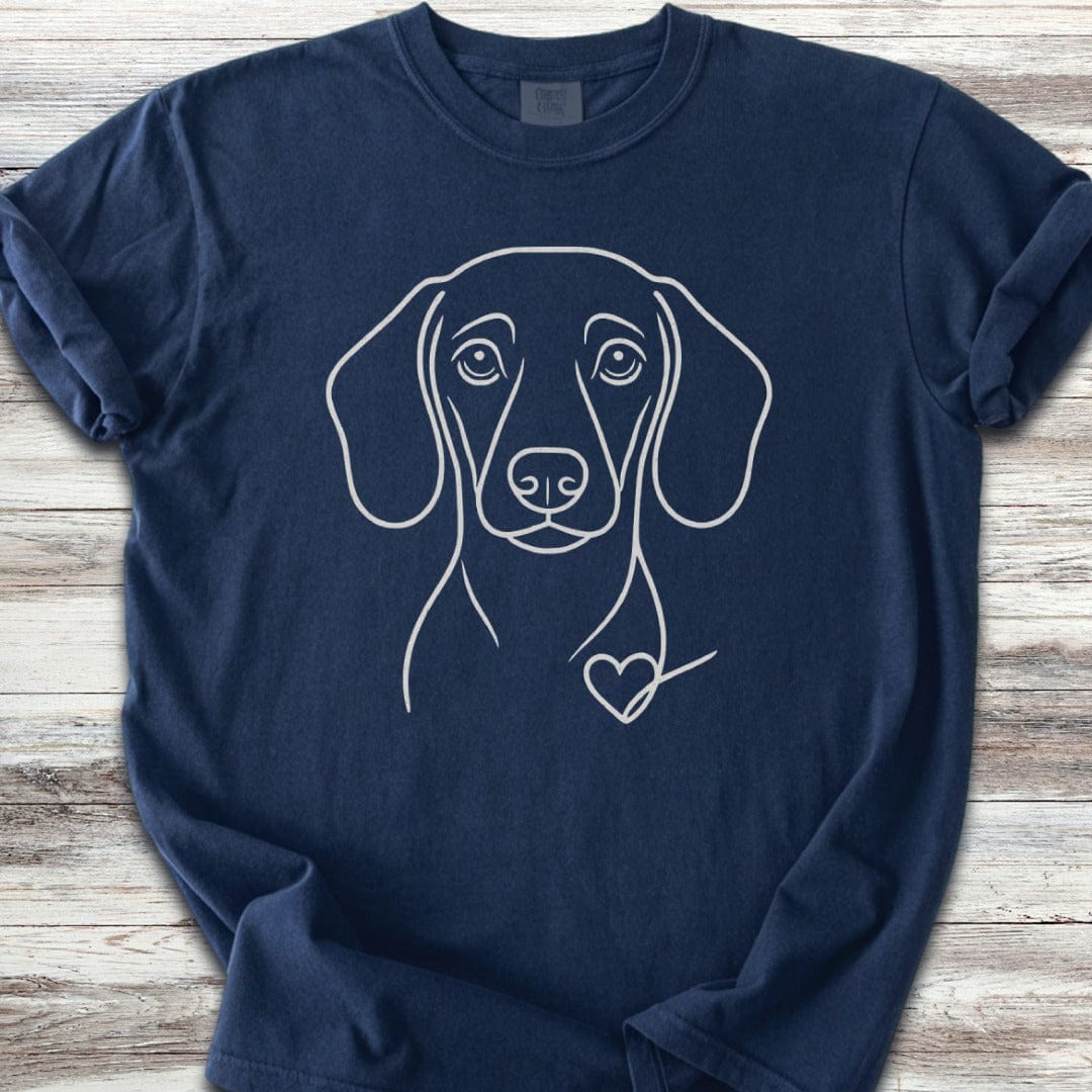 Dachshund Line Art Love T-Shirt