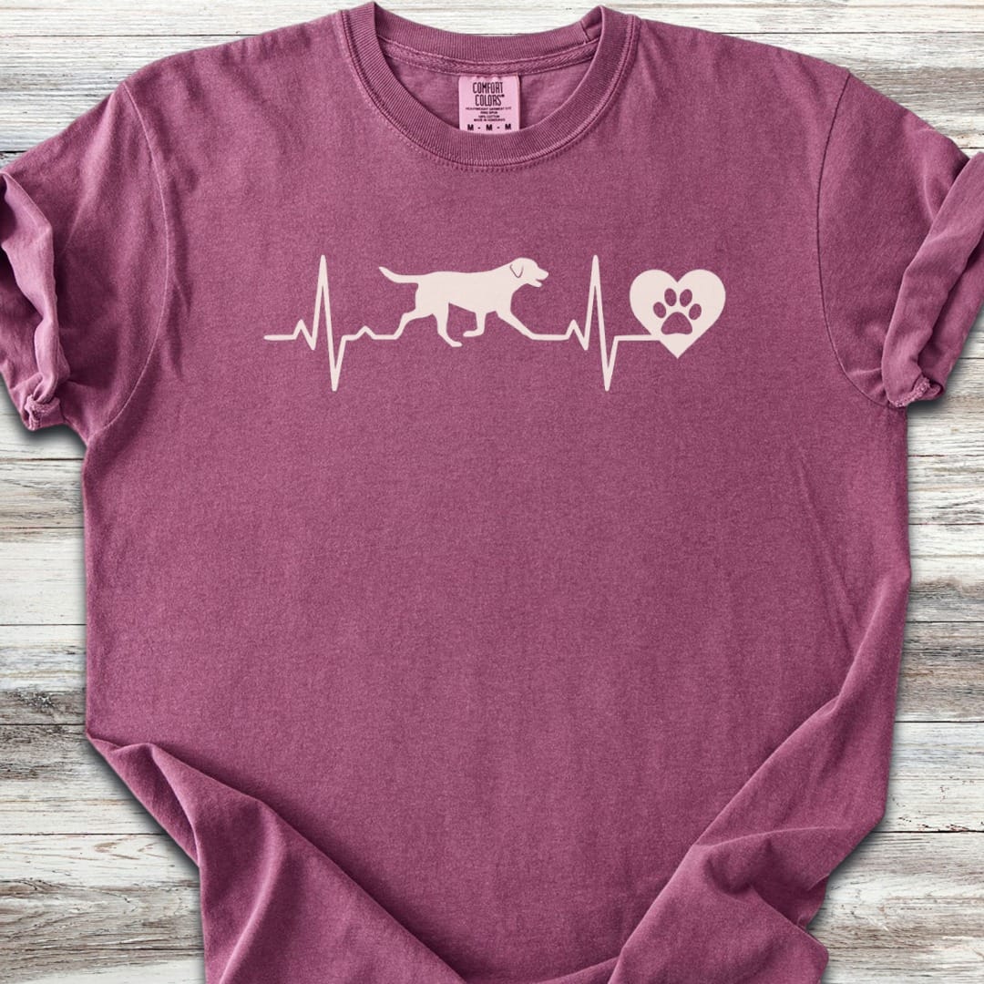 Labrador Retriever Heartbeat T-Shirt - Berry
