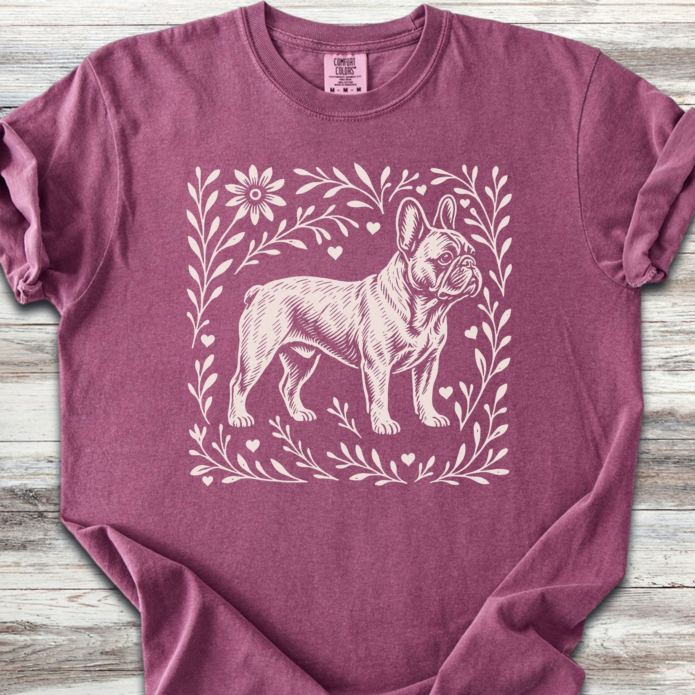 French Bulldog Linocut - Berry