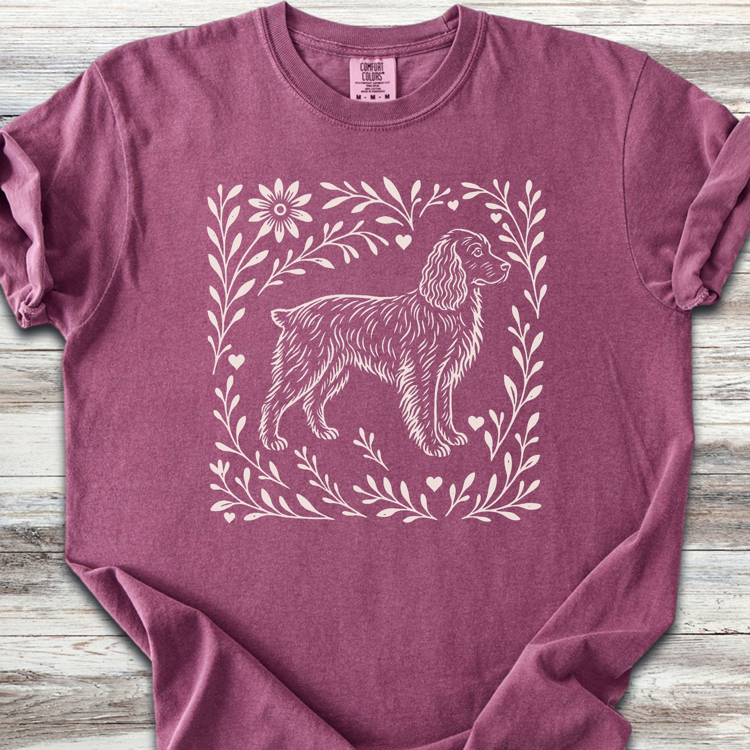 Boykin Spaniel Linocut - Berry