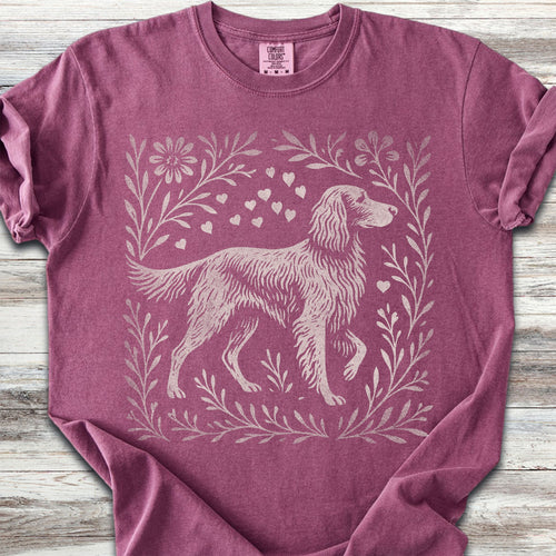 Irish Setter Linocut - Berry