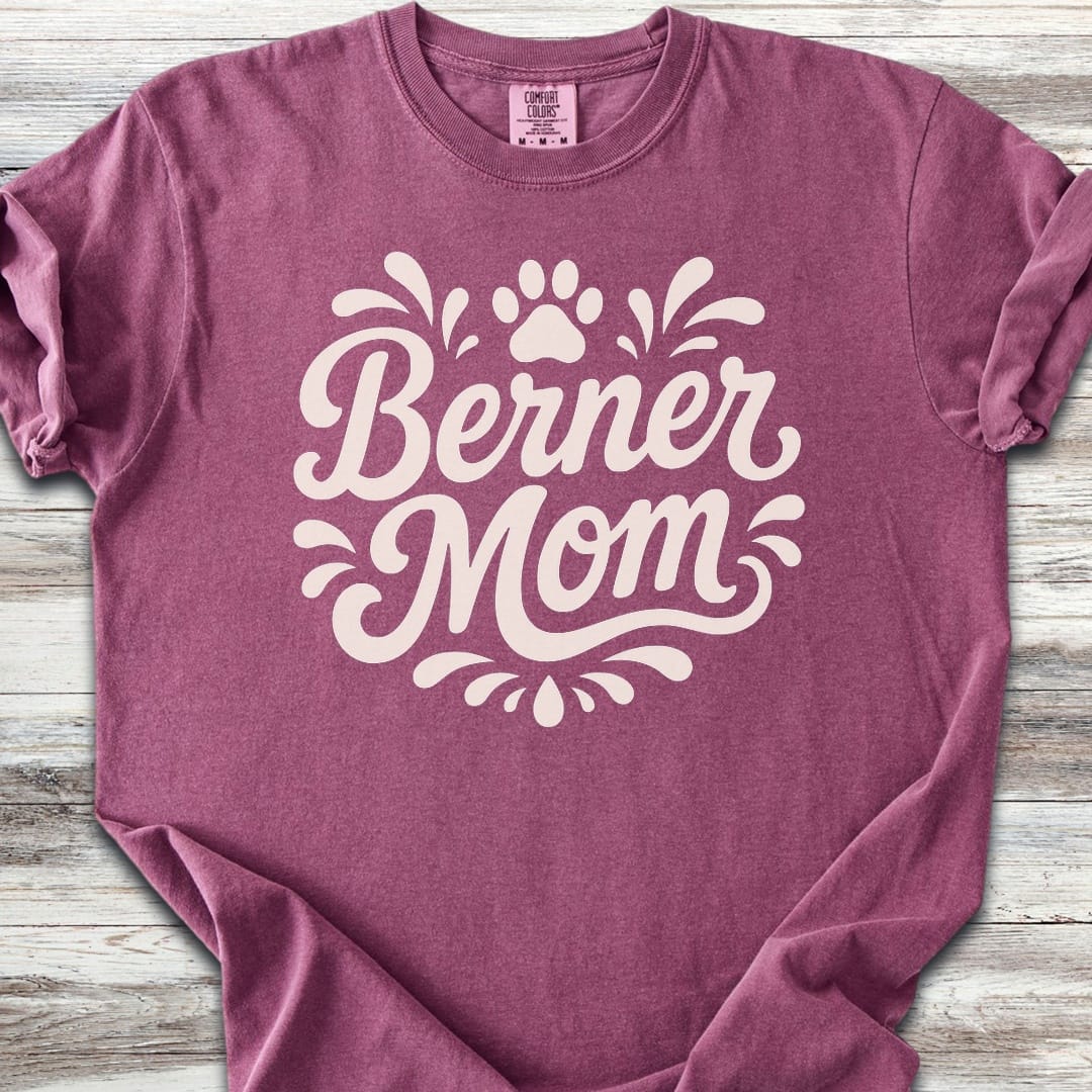 Bernese Mountain Dog Groovy Mom - Berry