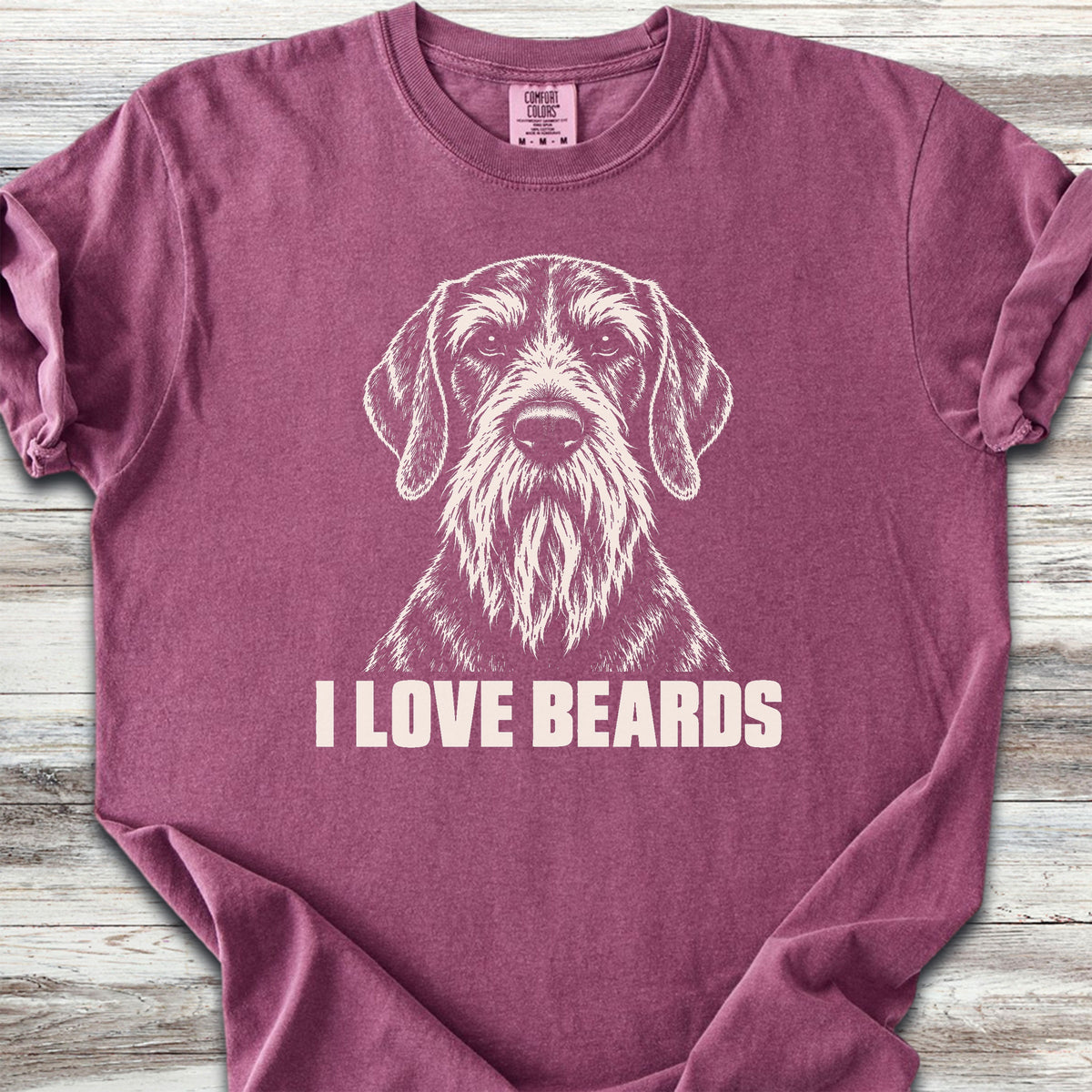 German Wirehaired Pointer I Love Beards - Berry