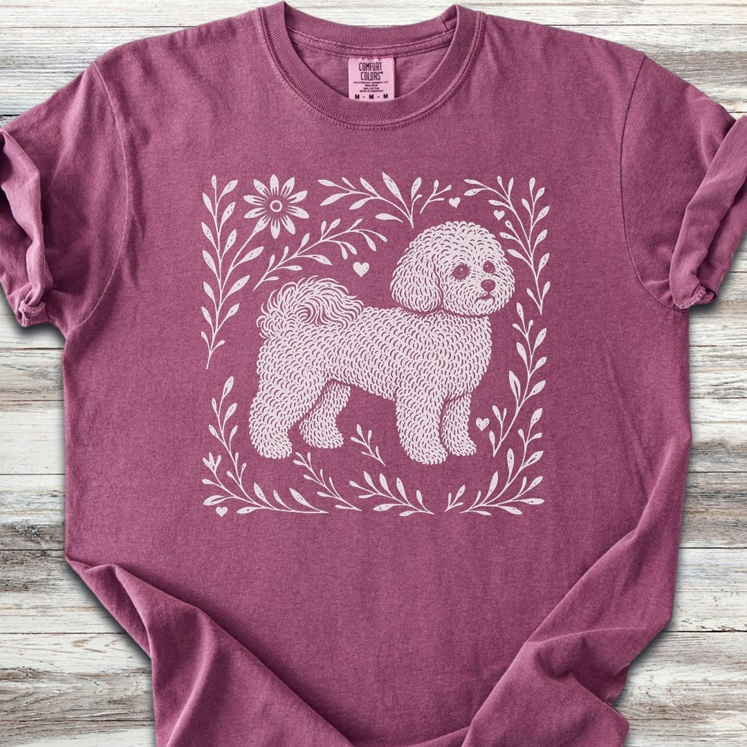 Bichon Frise Linocut - Berry