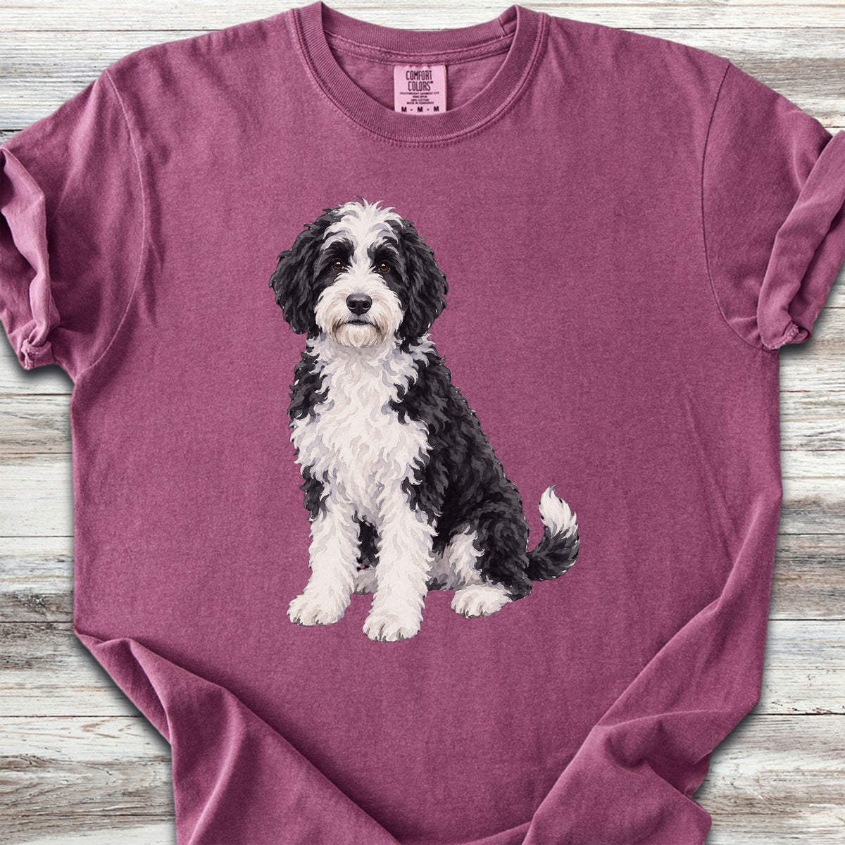 Sheepadoodle Watercolor - Berry