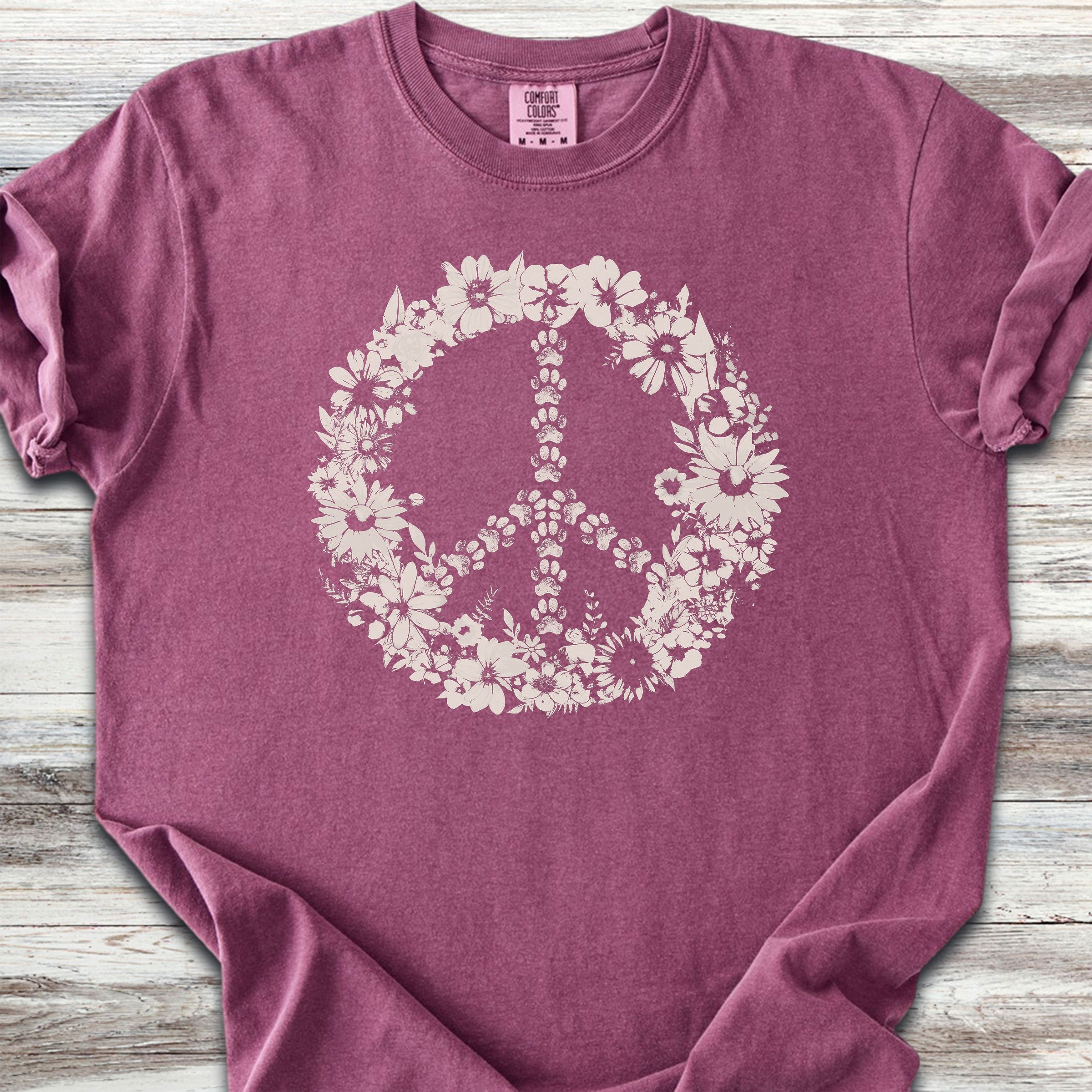 Vintage Floral Peace - Berry