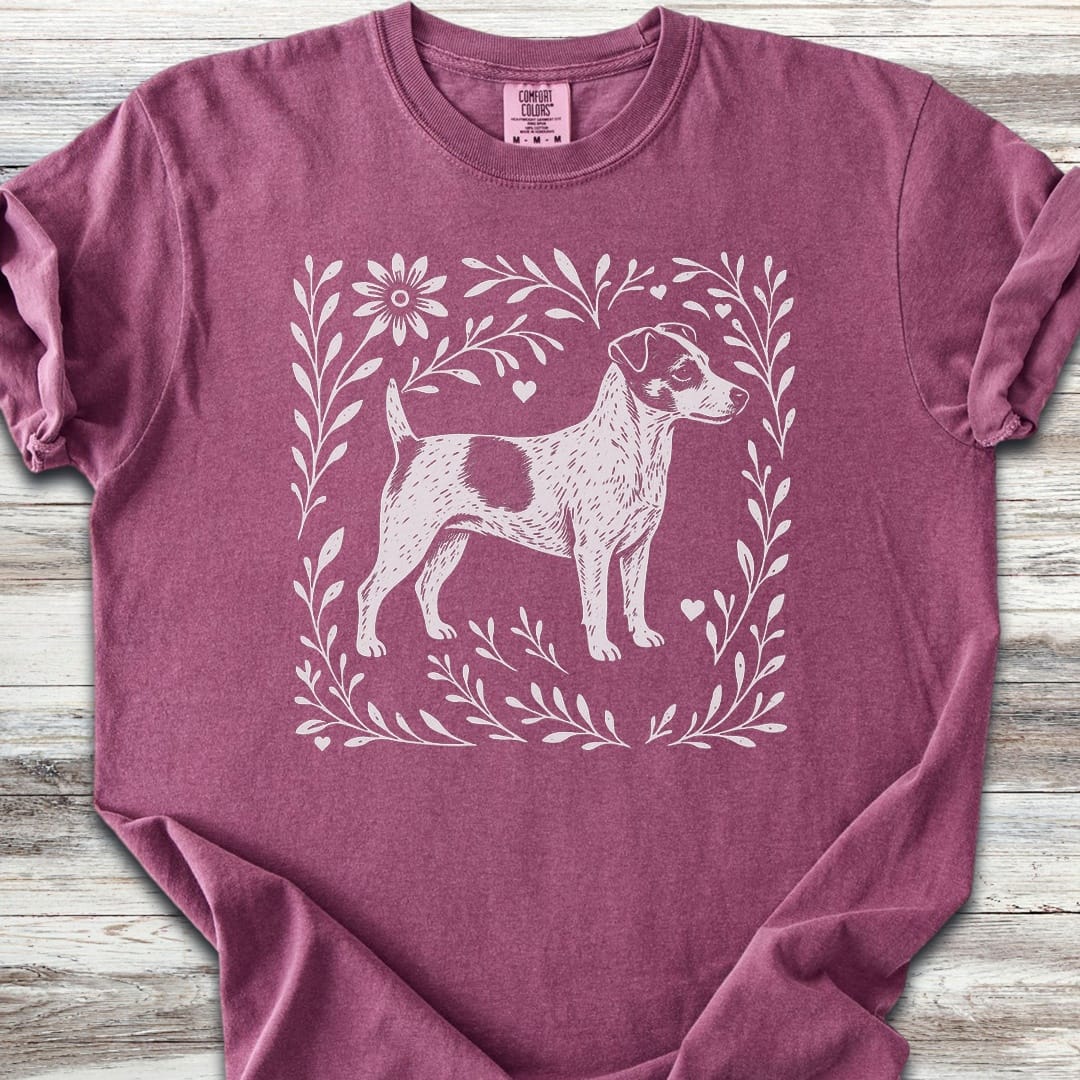 Jack Russell Linocut - Berry
