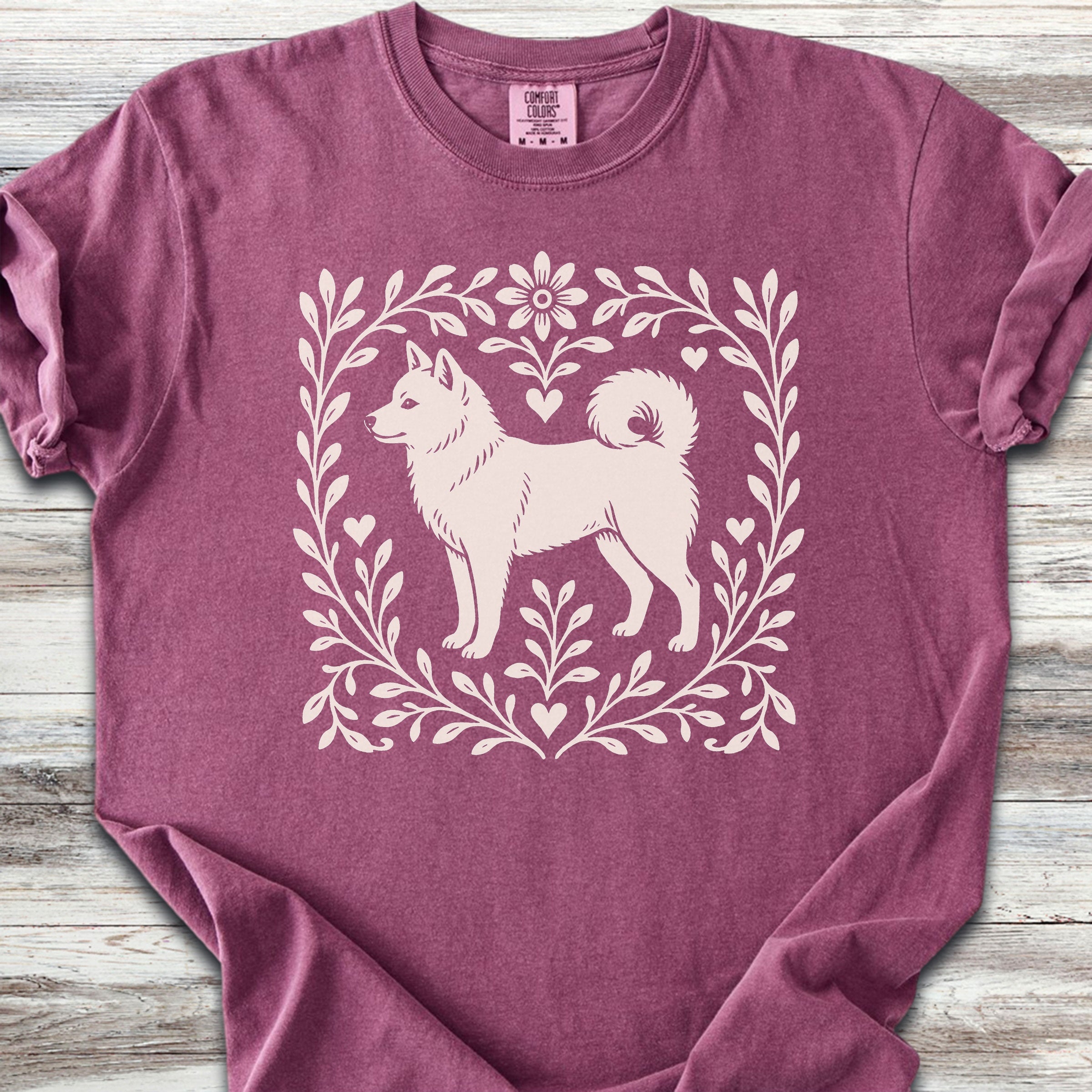 Shiba Inu Linocut - Berry