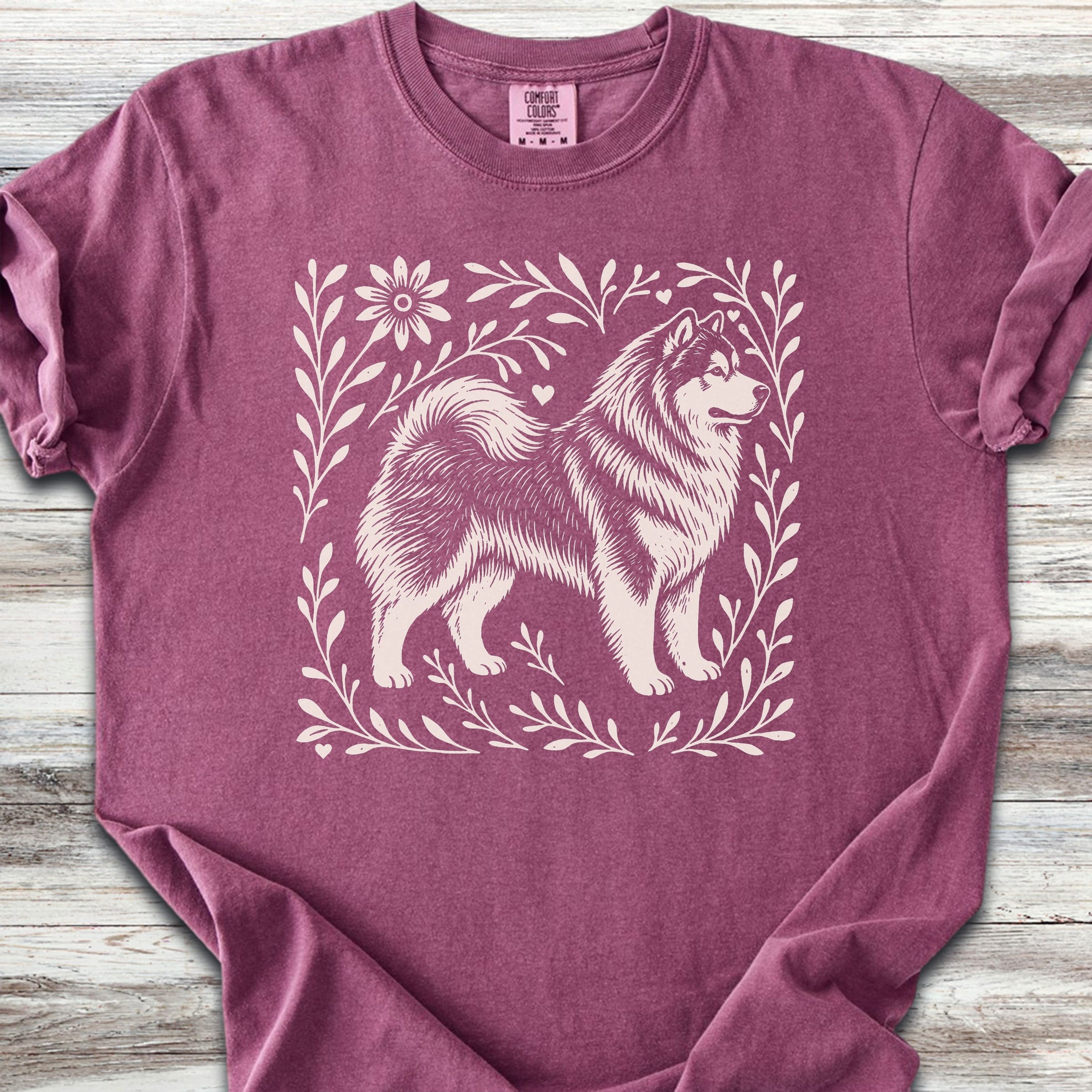 Alaskan Malamute Linocut - Berry