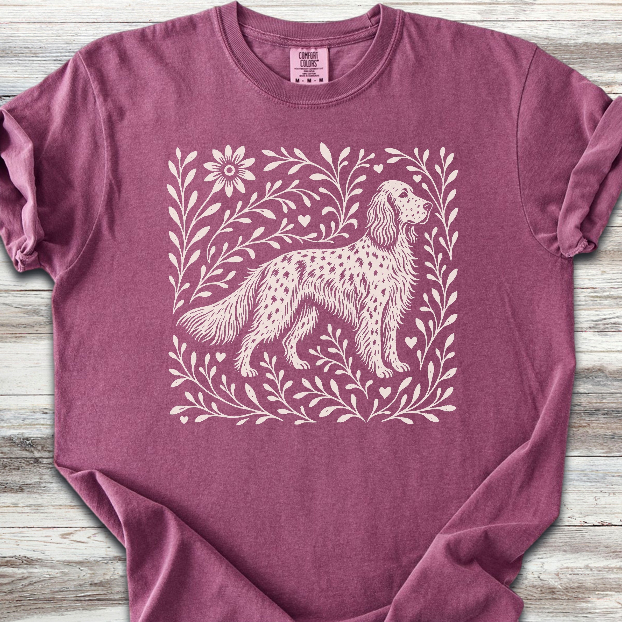 English Setter Linocut - Berry
