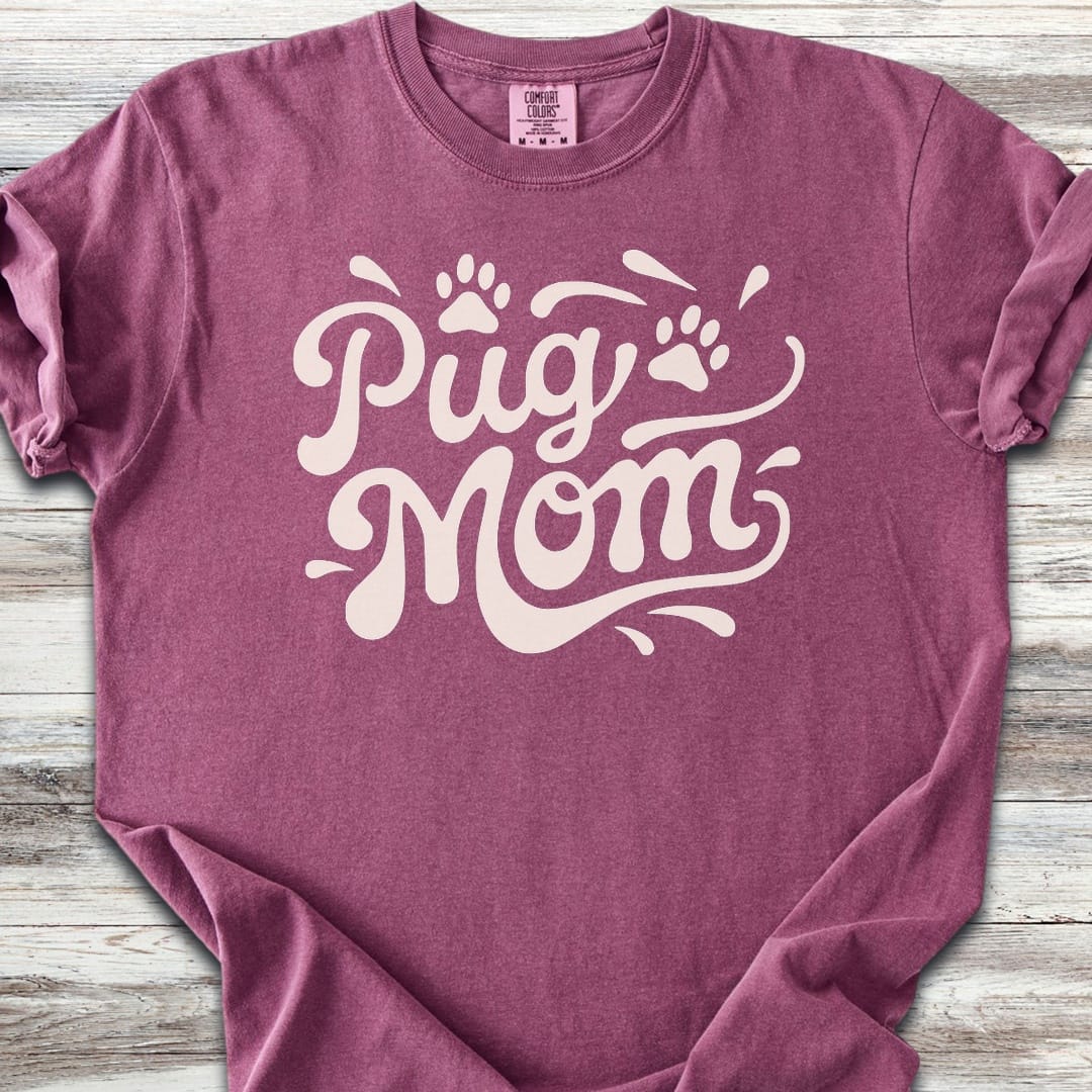 Pug Groovy Mom - Berry