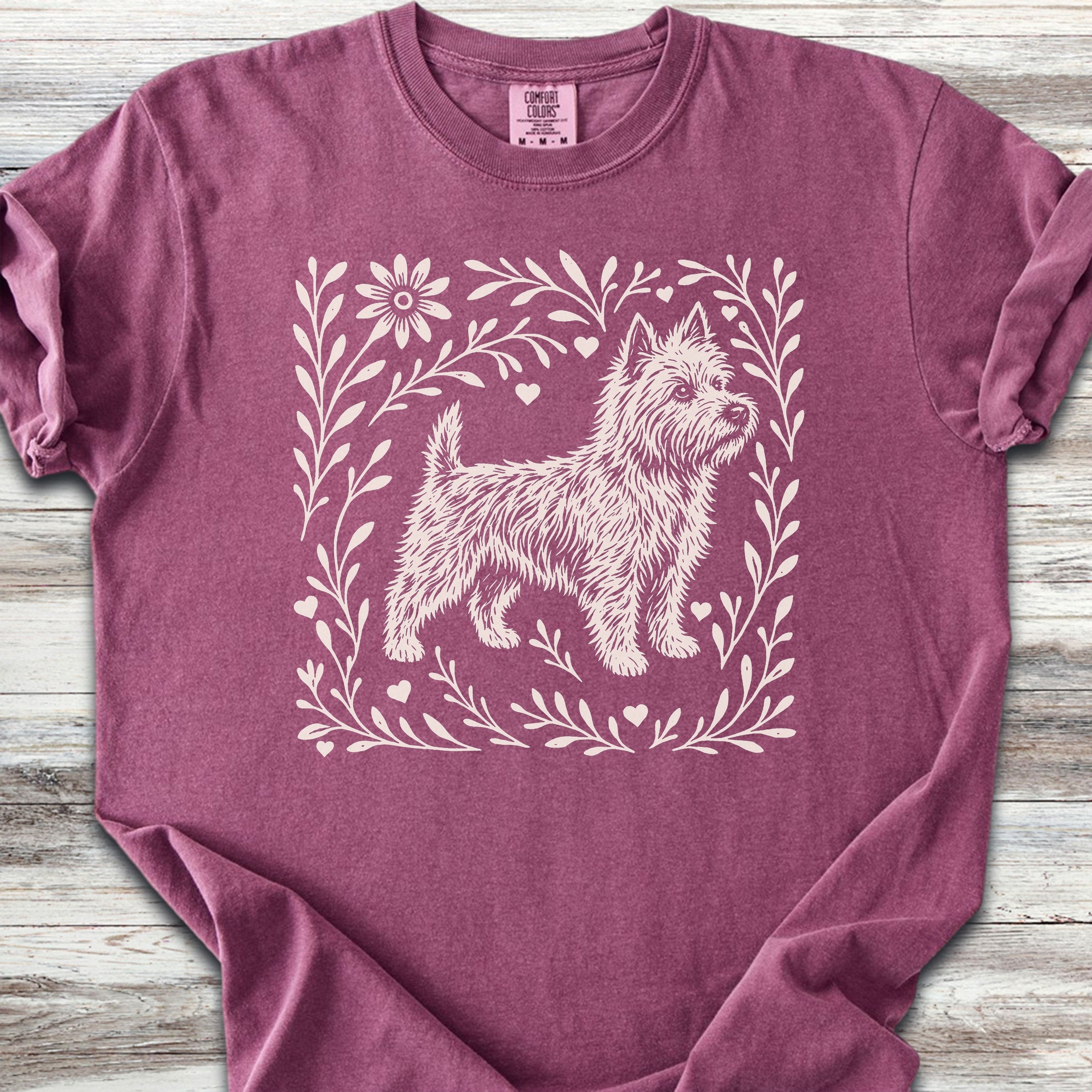 Cairn Terrier Linocut - Berry