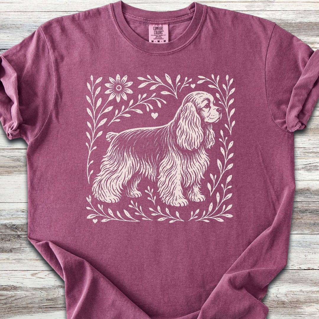 Cocker Spaniel Linocut - Berry