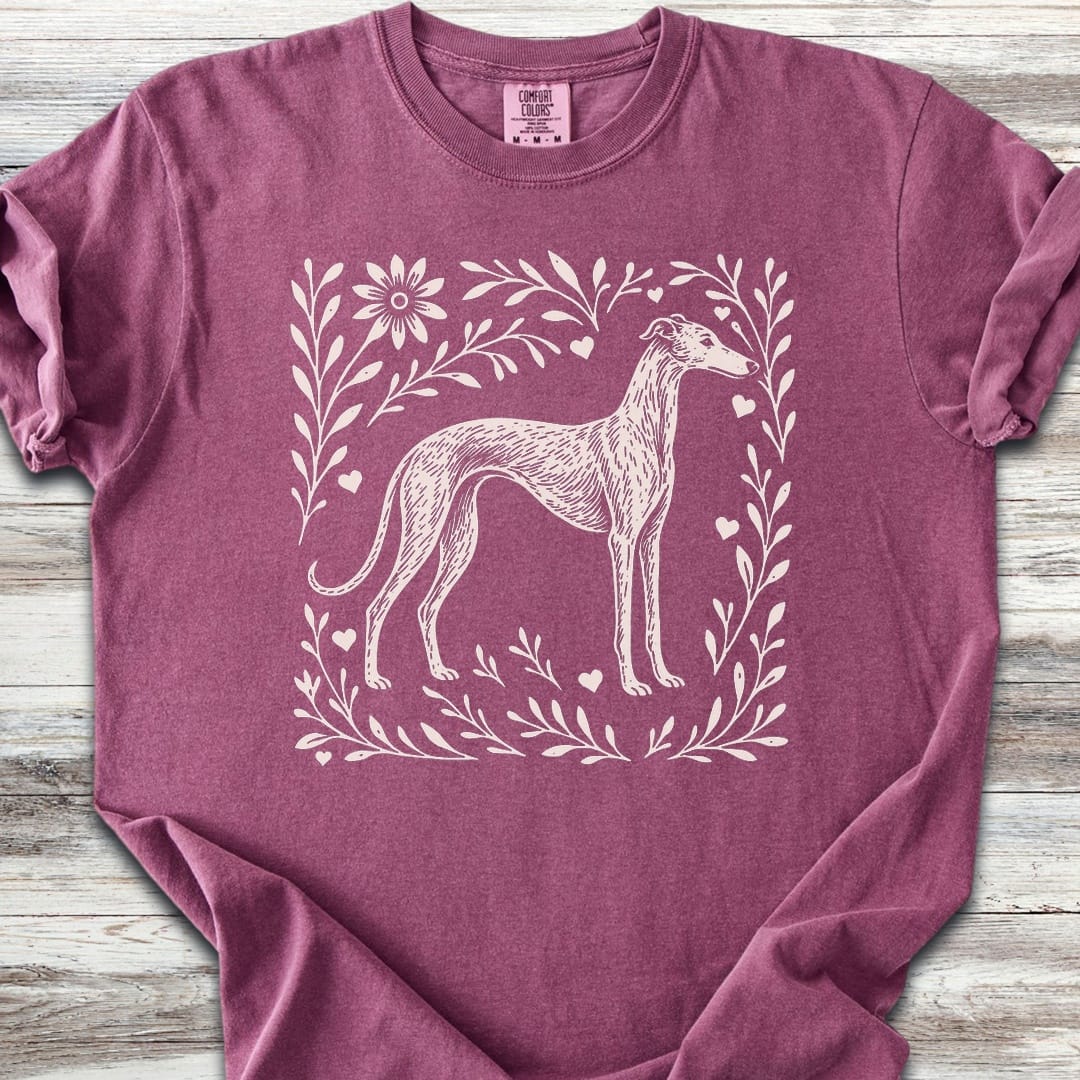 Greyhound Linocut - Berry