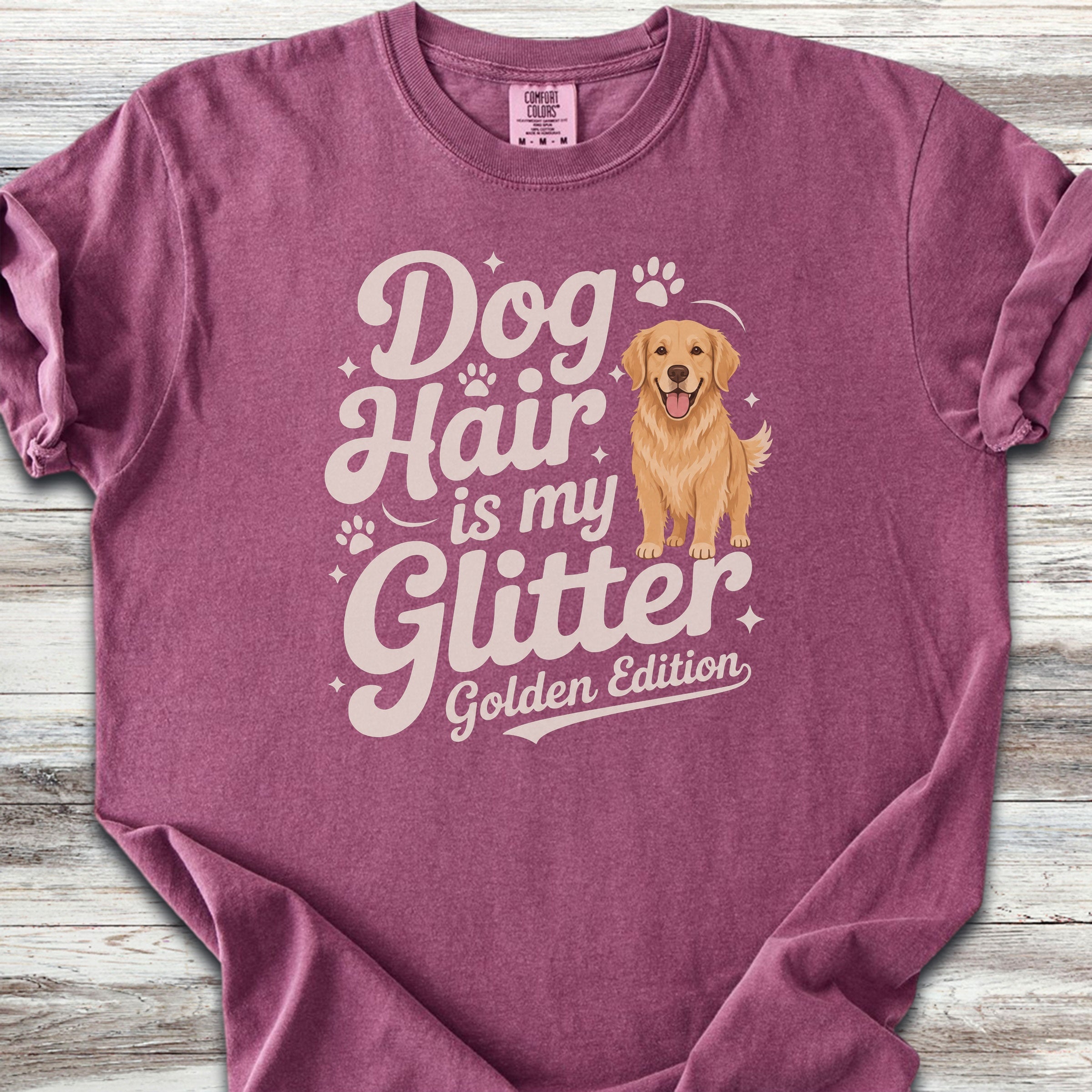 Golden Retriever Glitter - Berry