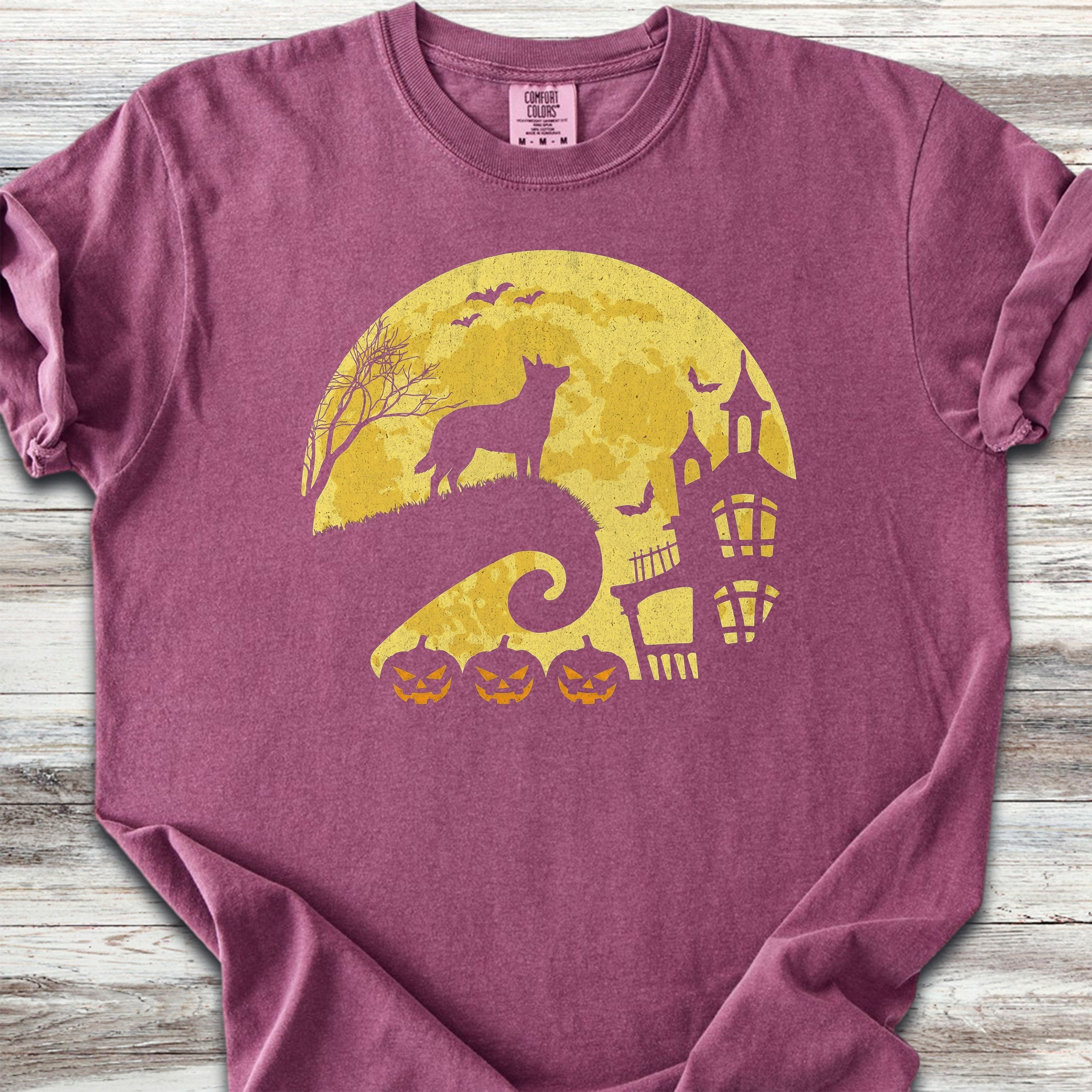 Australian Cattle Dog Halloween Moon - Berry