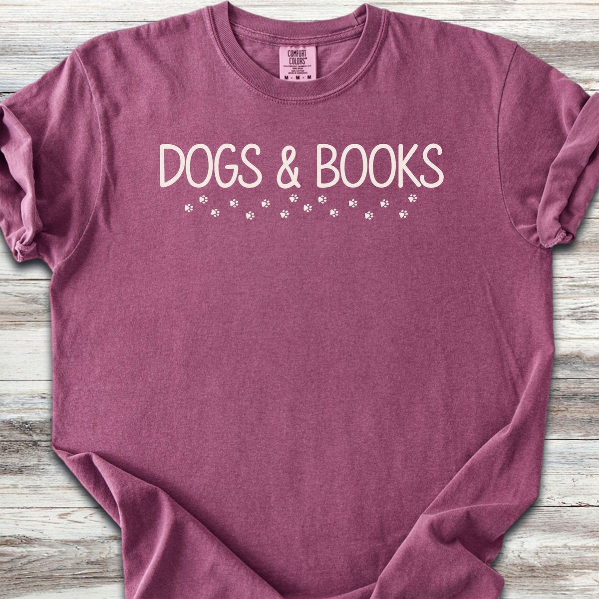 Dogs & Books Paw Prints - Berry