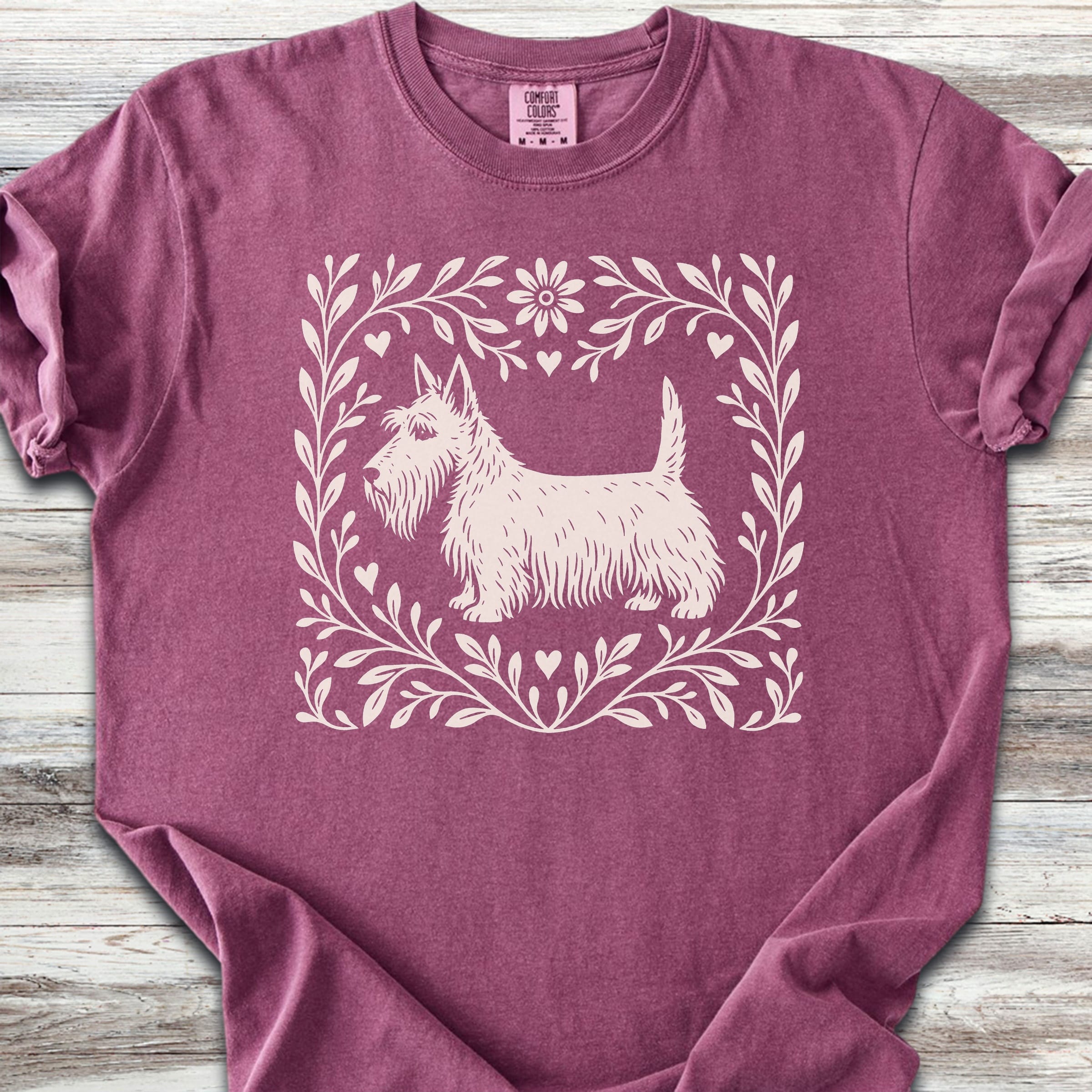 Scottish Terrier Linocut - Berry