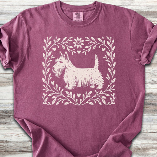 Scottish Terrier Linocut - Berry