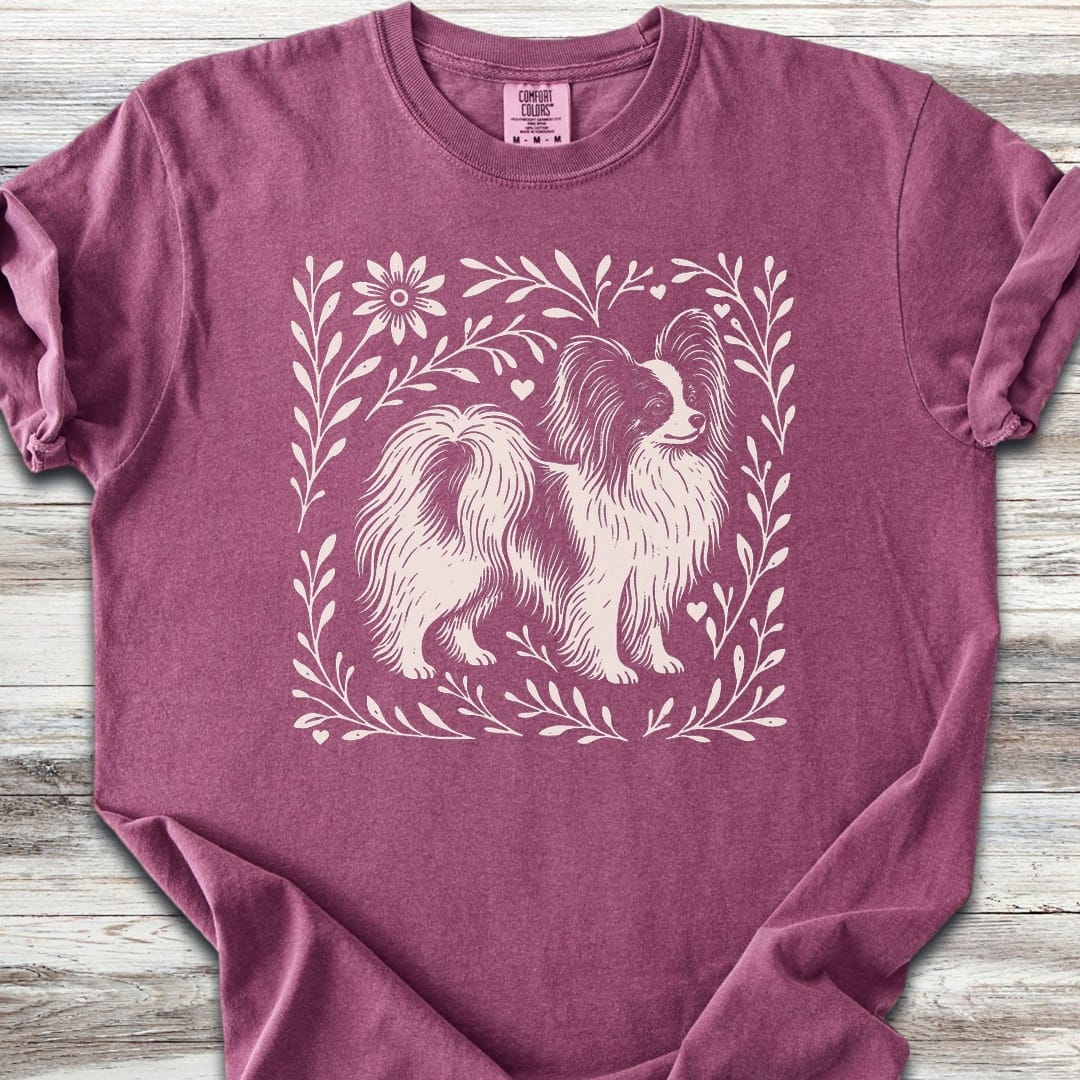 Papillon Linocut - Berry
