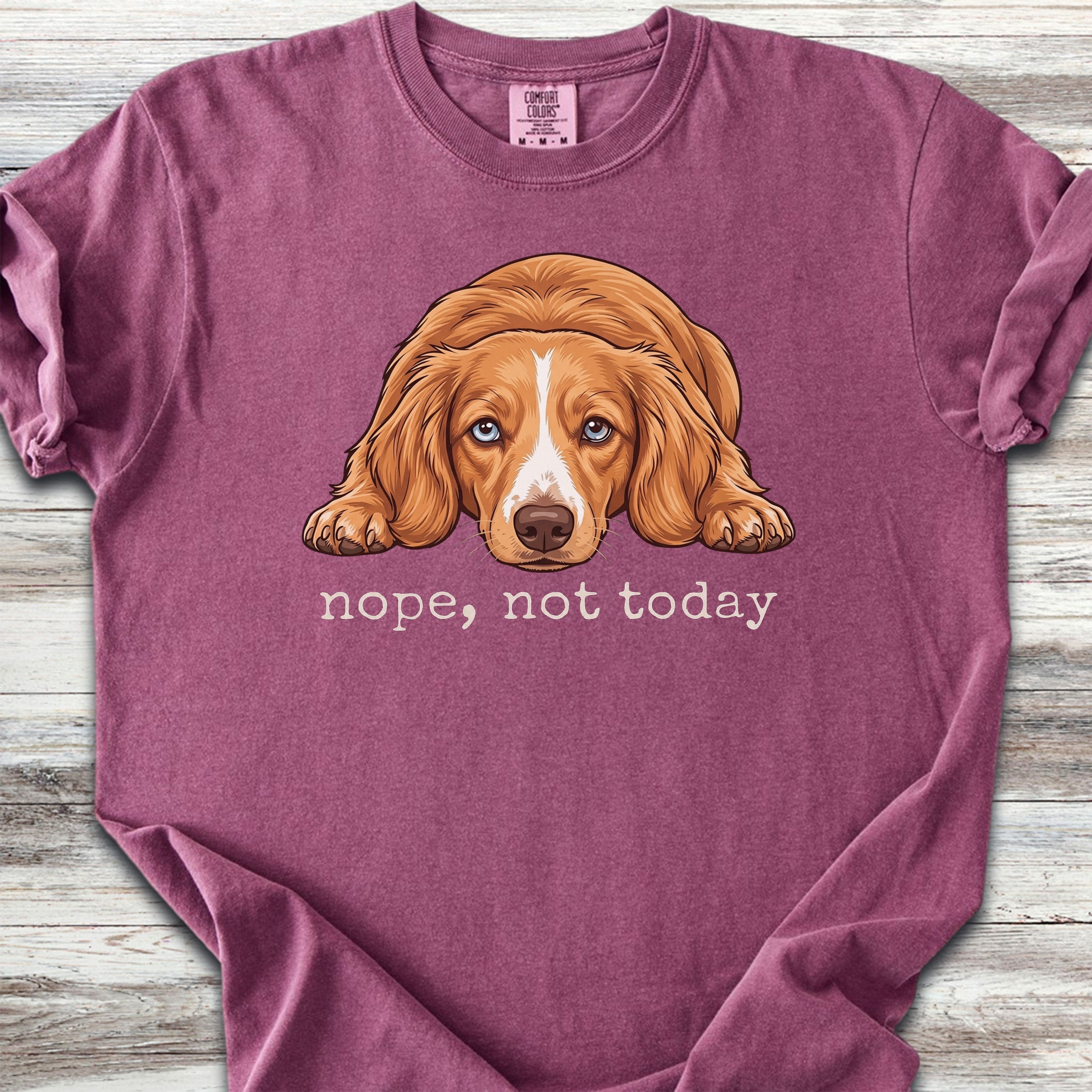 Dachshund Long Hair Red Piebald Nope - Berry
