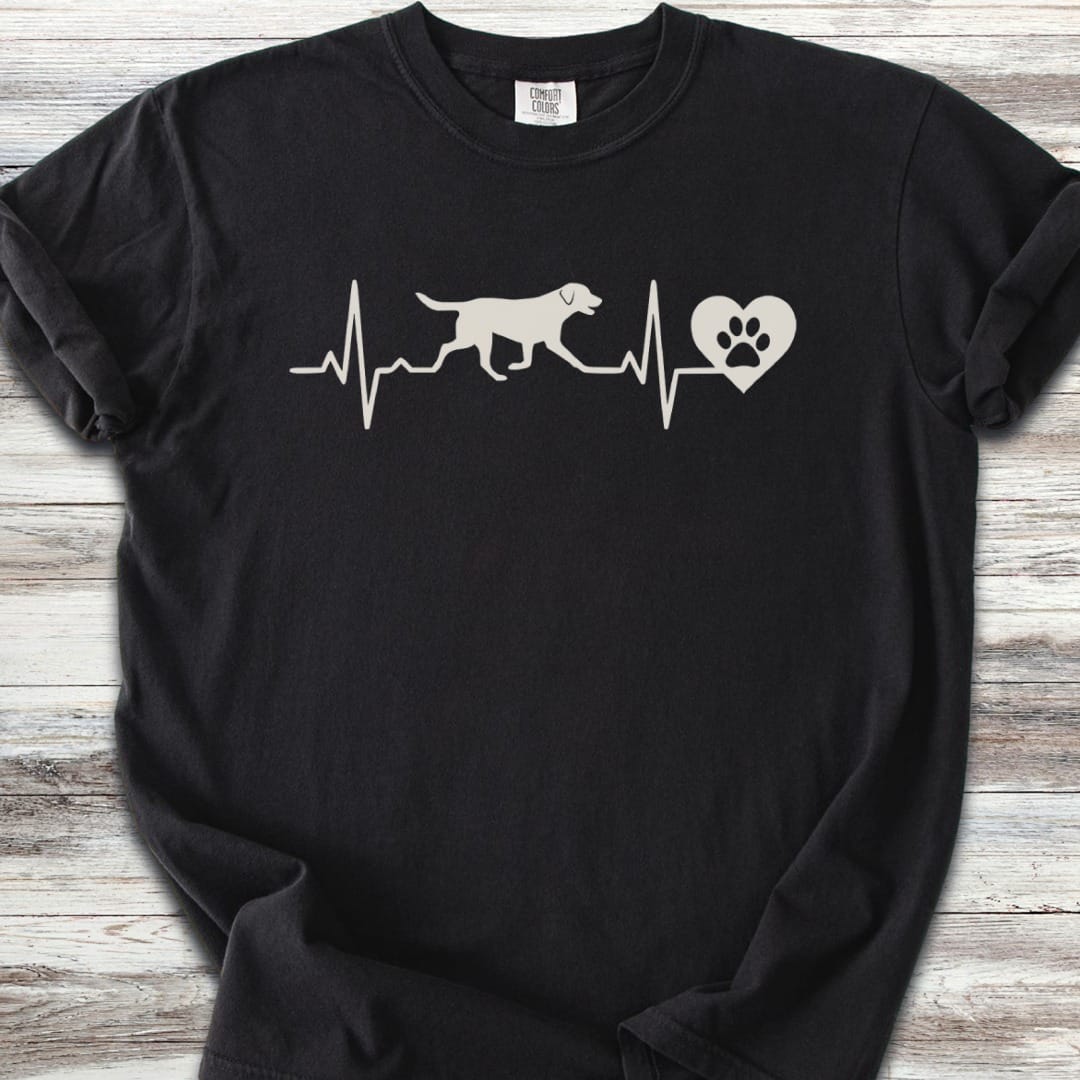Labrador Retriever Heartbeat T-Shirt - Black