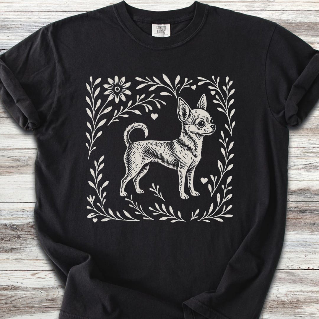 Chihuahua Linocut - Black