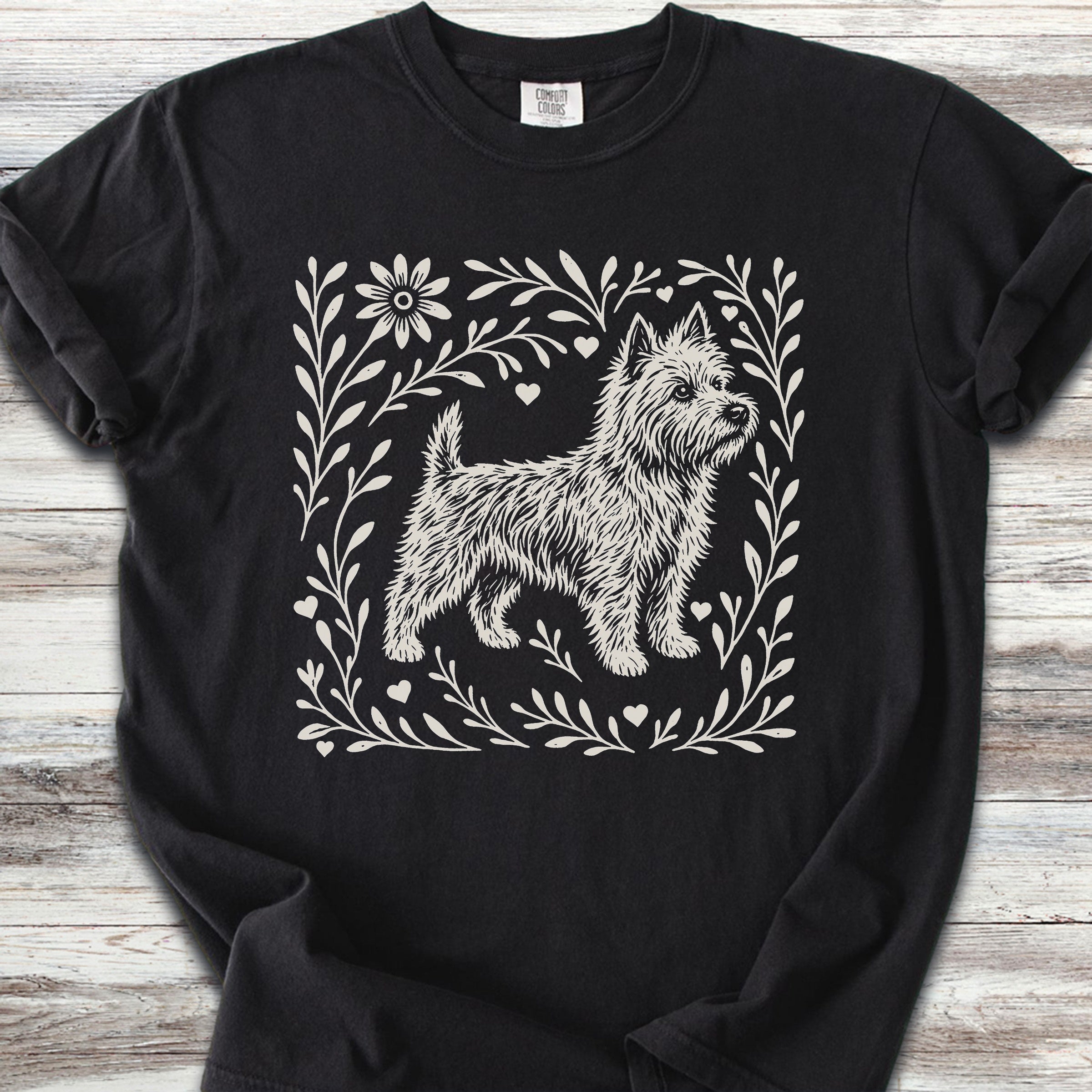 Cairn Terrier Linocut - Black