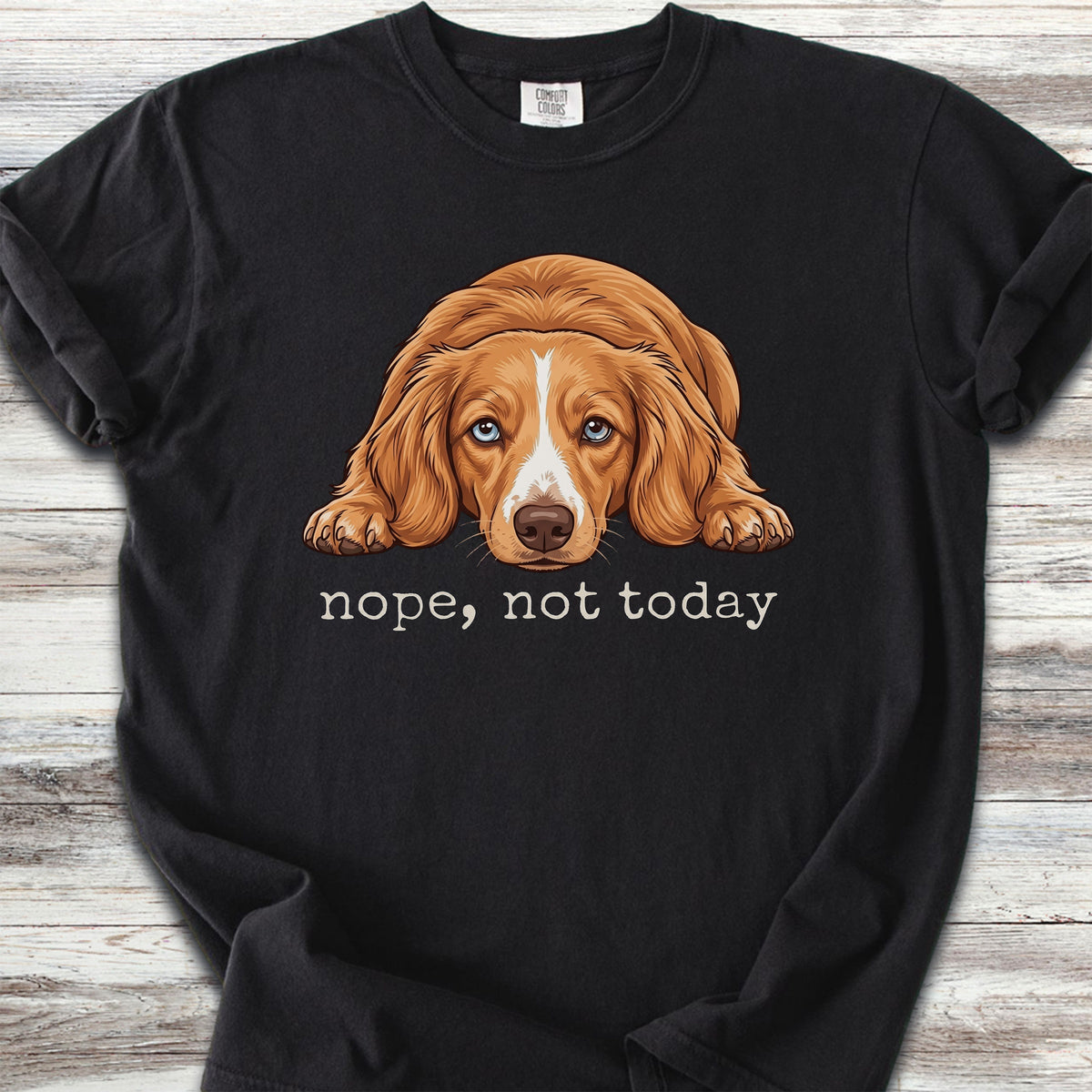 Dachshund Long Hair Red Piebald Nope - Black