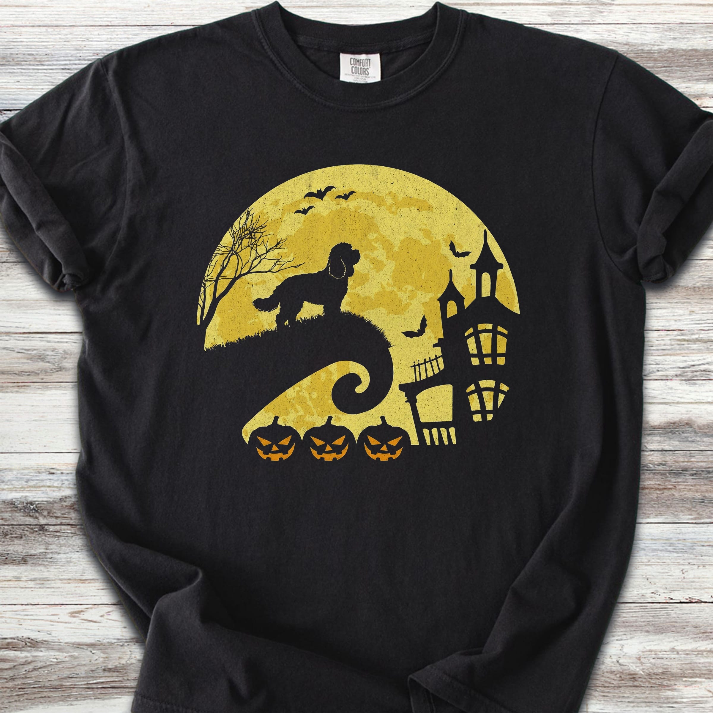 Cockapoo Halloween Moon - Black