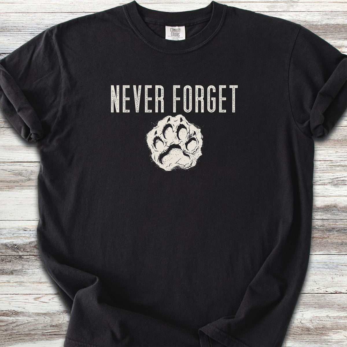 Never Forget Pawprint - Black