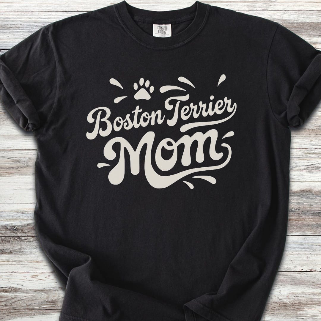 Boston Terrier Groovy Mom - Black