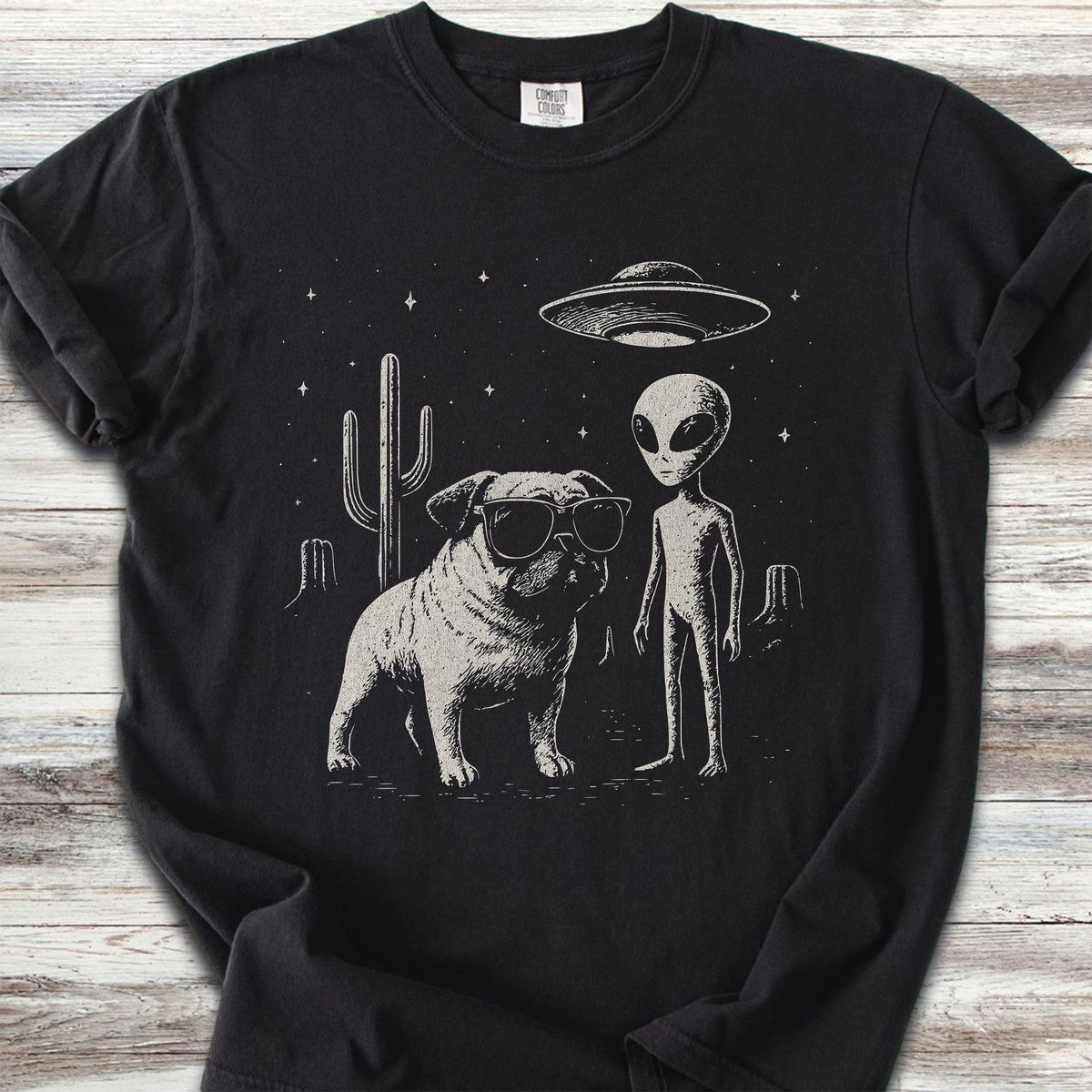 Pug Alien Encounter - Black