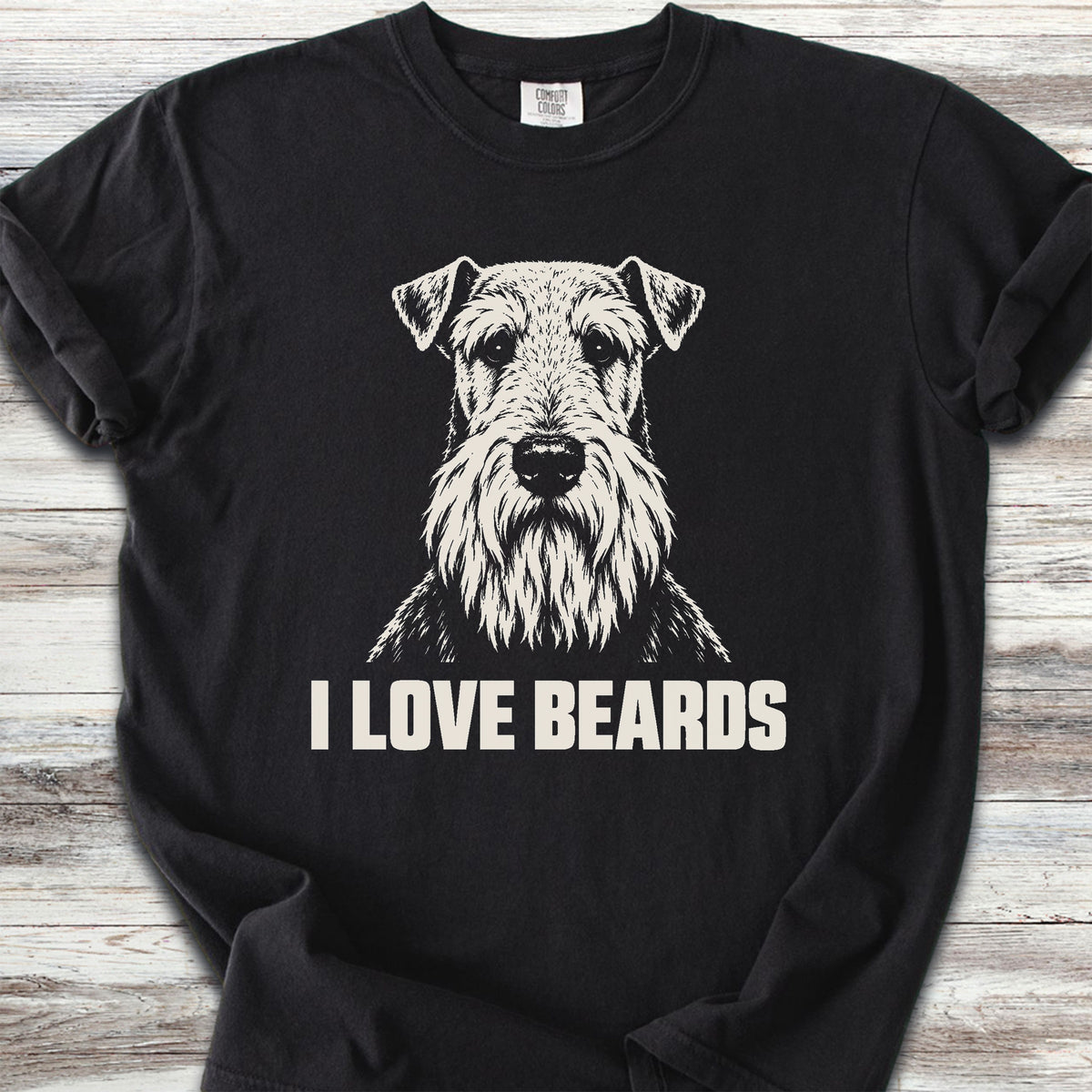 Airedale I Love Beards - Black