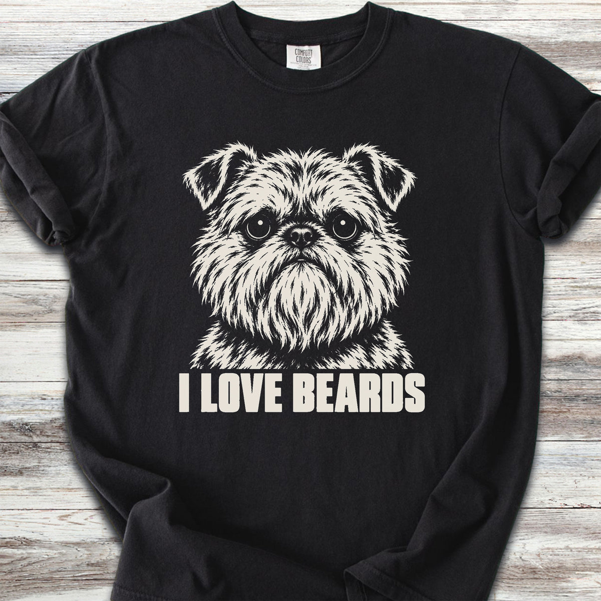 Brussels Griffon I Love Beards - Black