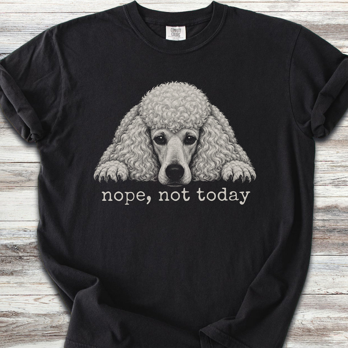 Poodle White Nope - Black