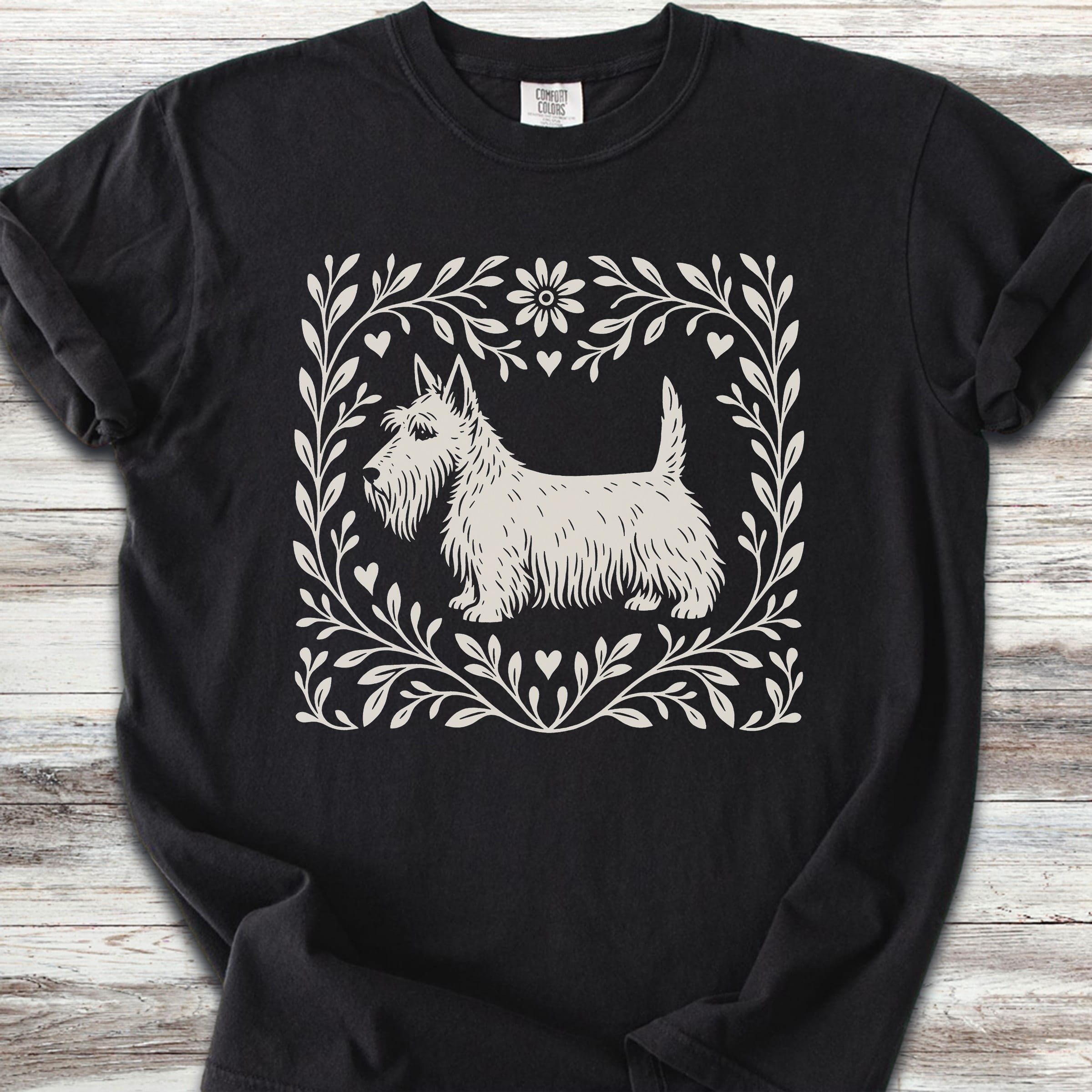 Scottish Terrier Linocut - Black