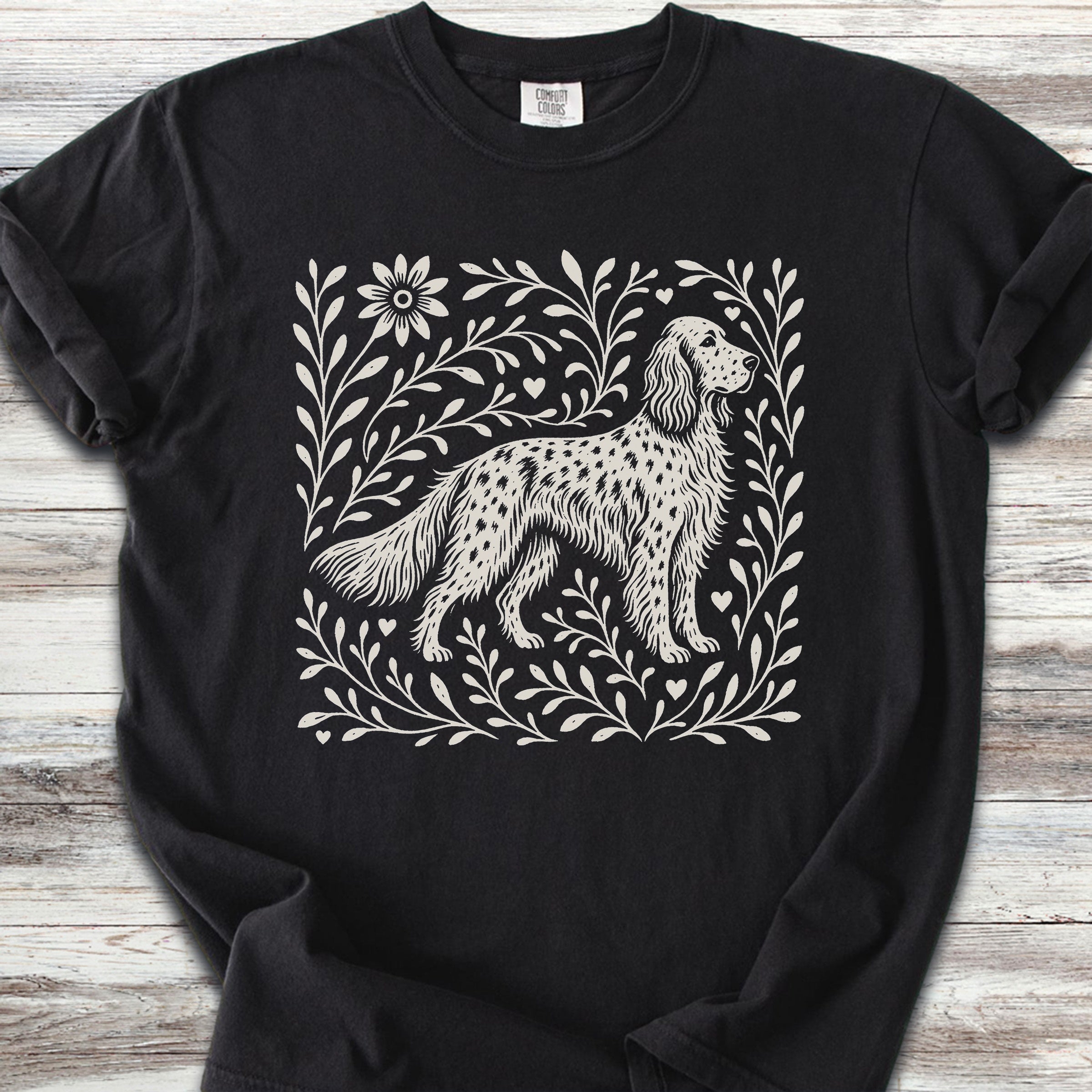 English Setter Linocut - Black