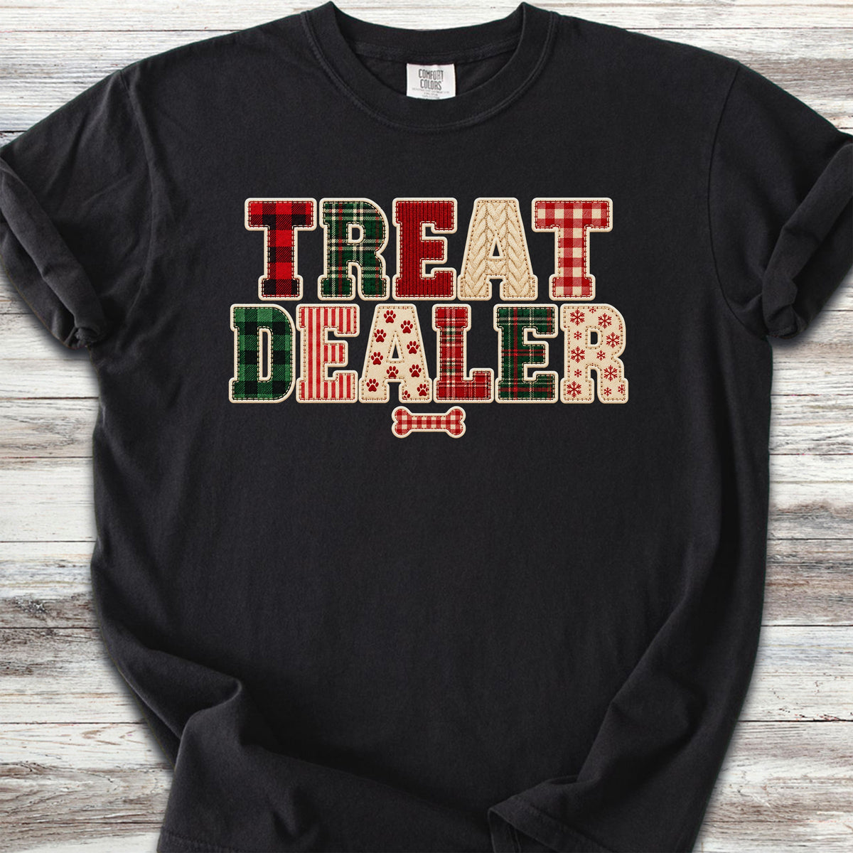 Treat Dealer Holiday Faux Patchwork - Black